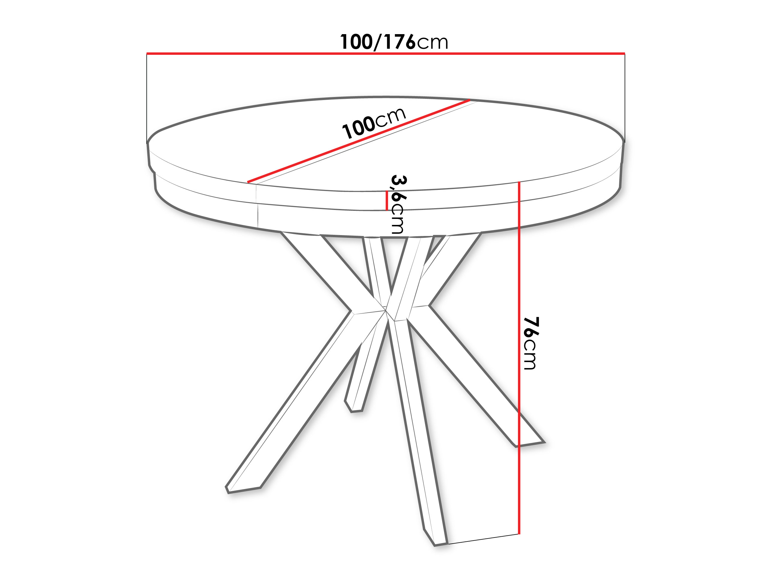 Table Oswego 156 (White + Golden)