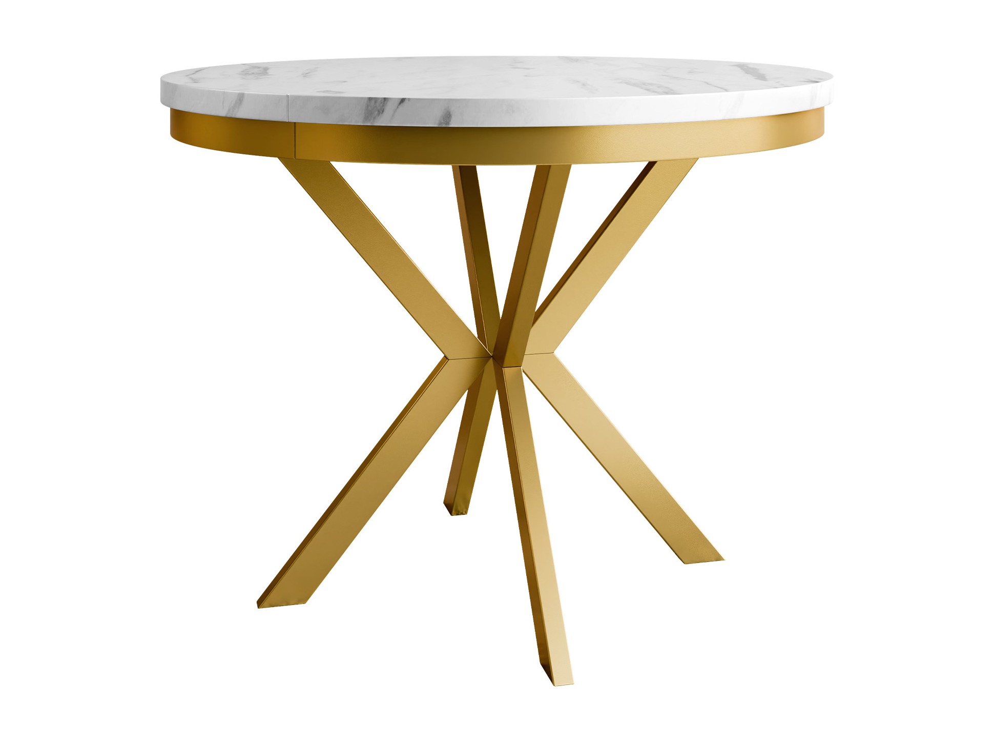 Table Oswego 156 (White marble + Golden)