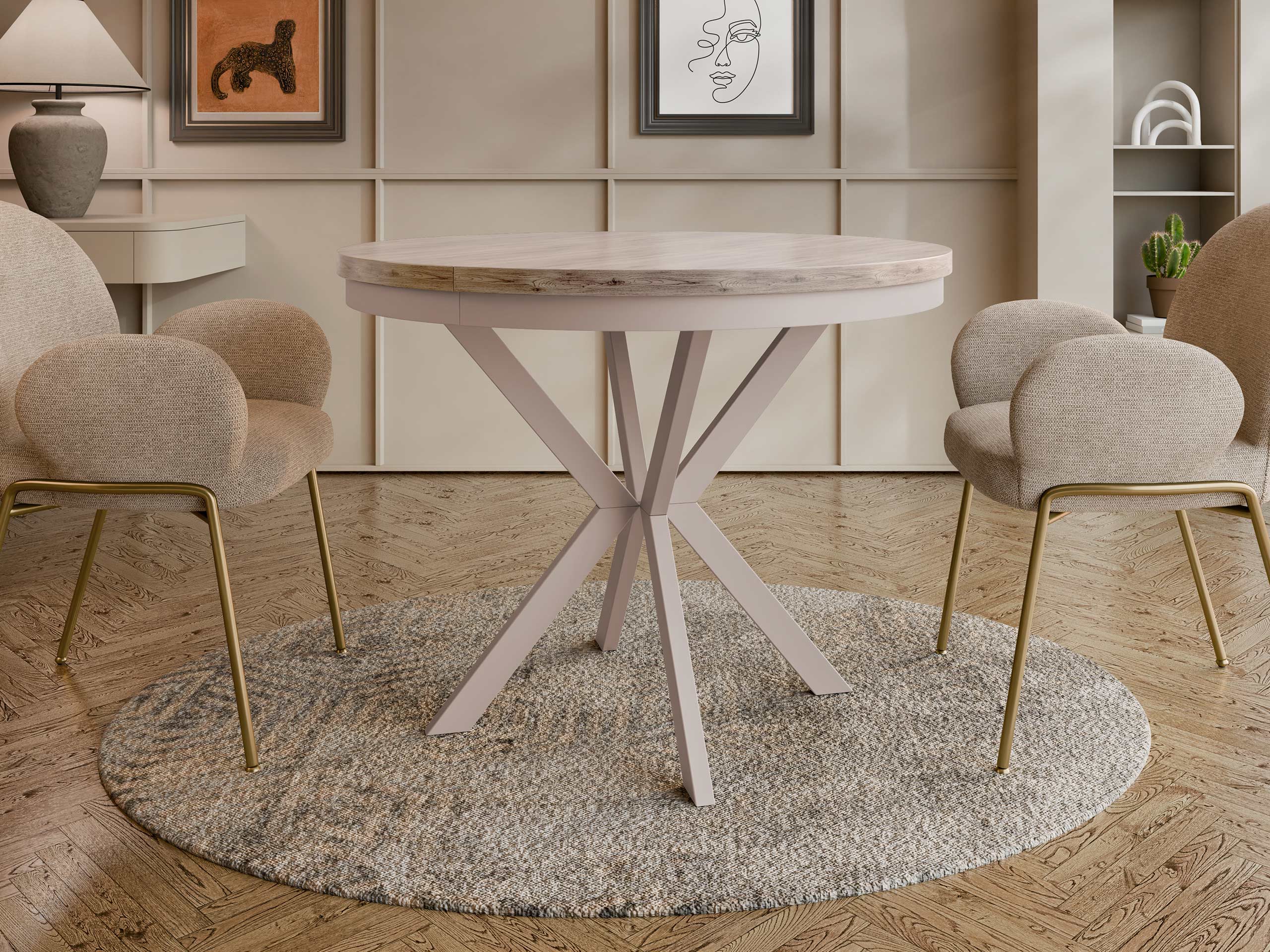 Table Oswego 157 (Ligth wood + Cashmere)