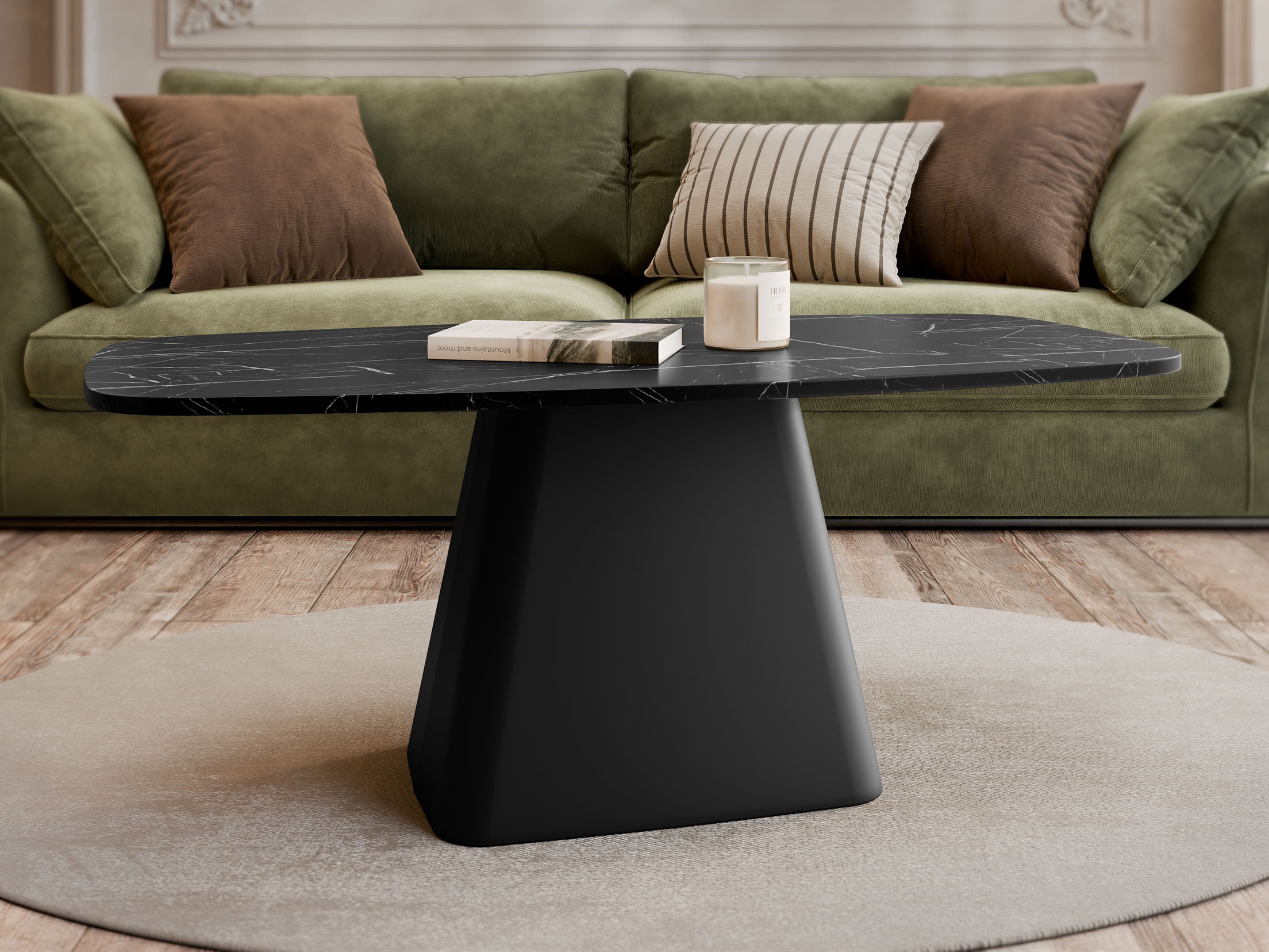 Coffee table Oswego 158 (Black marble)