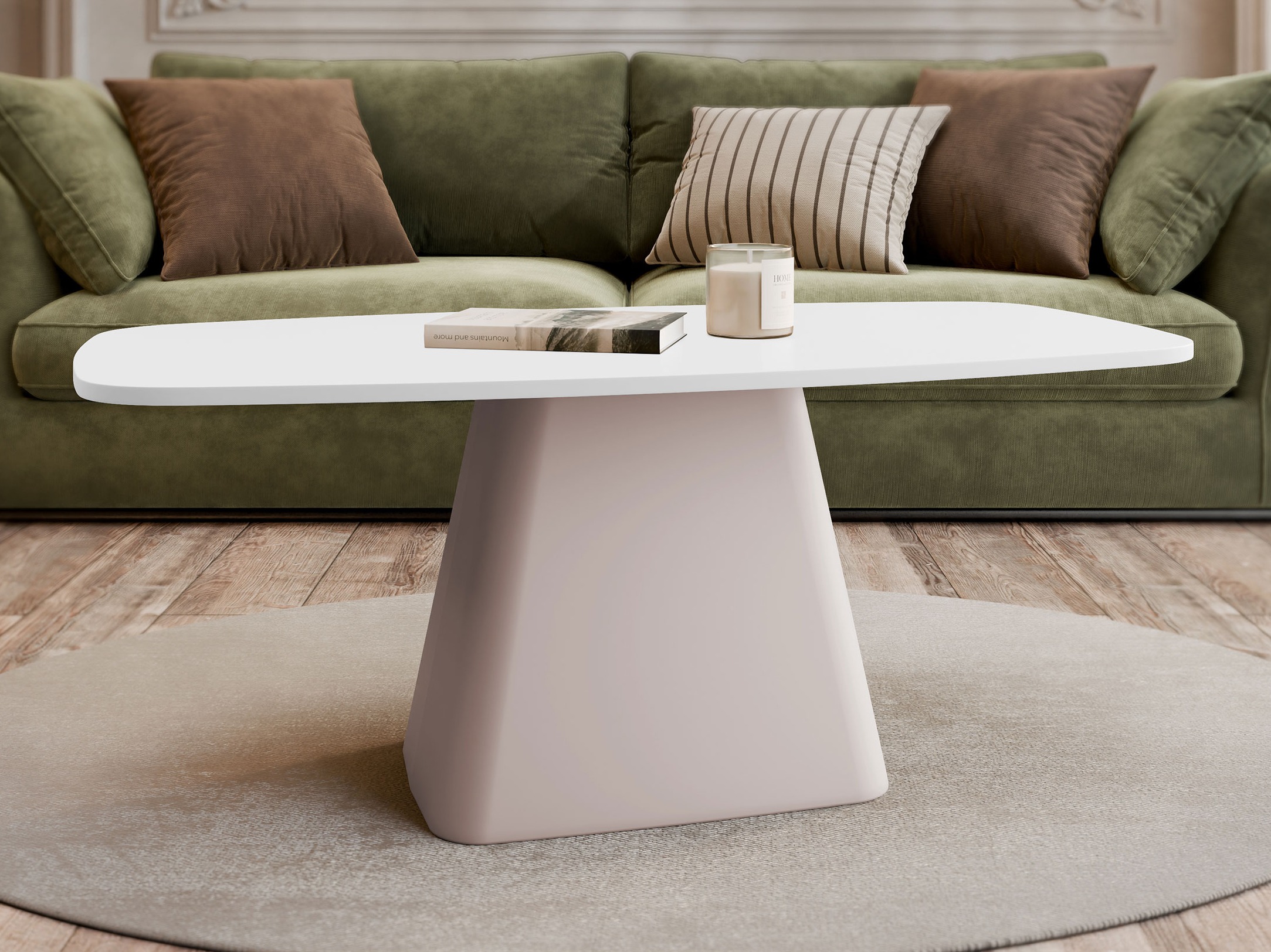 Coffee table Oswego 158 (White + Cashmere)