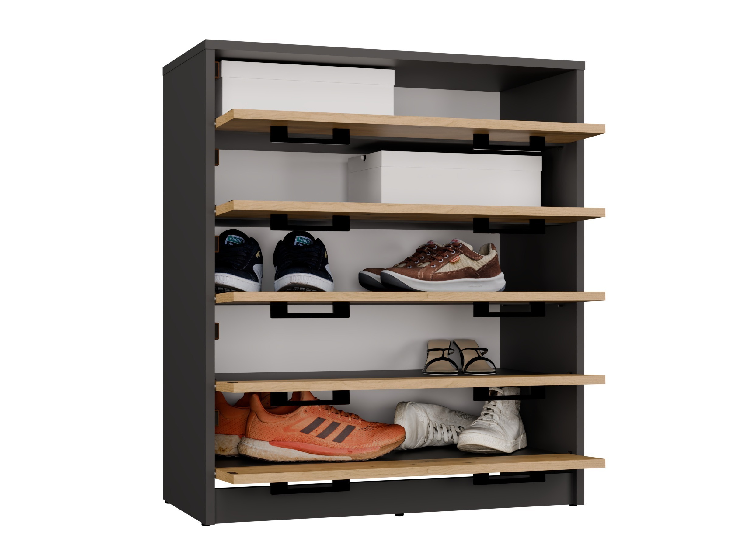 Shoe cabinet Mandeville 372 (Artisan oak + Anthracite)
