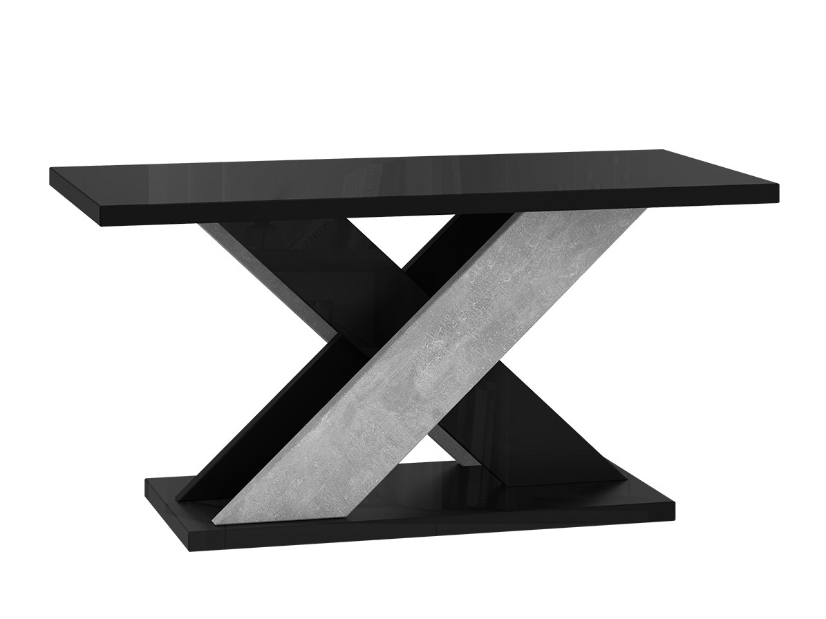 Table Goodyear 117 (Glossy black + Concrete)