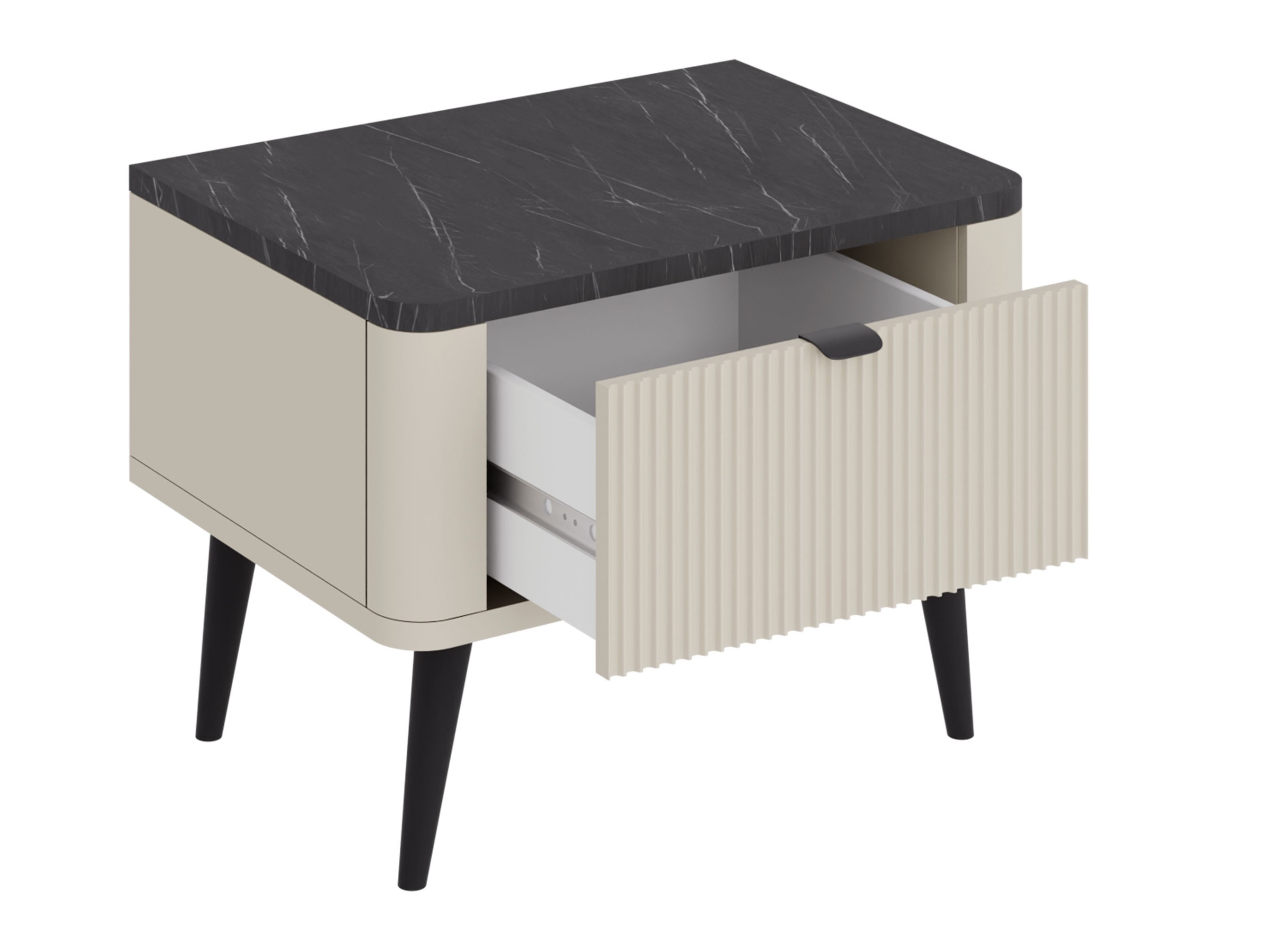 Bedside table Lufela 116 (Cashmere + Walnut)