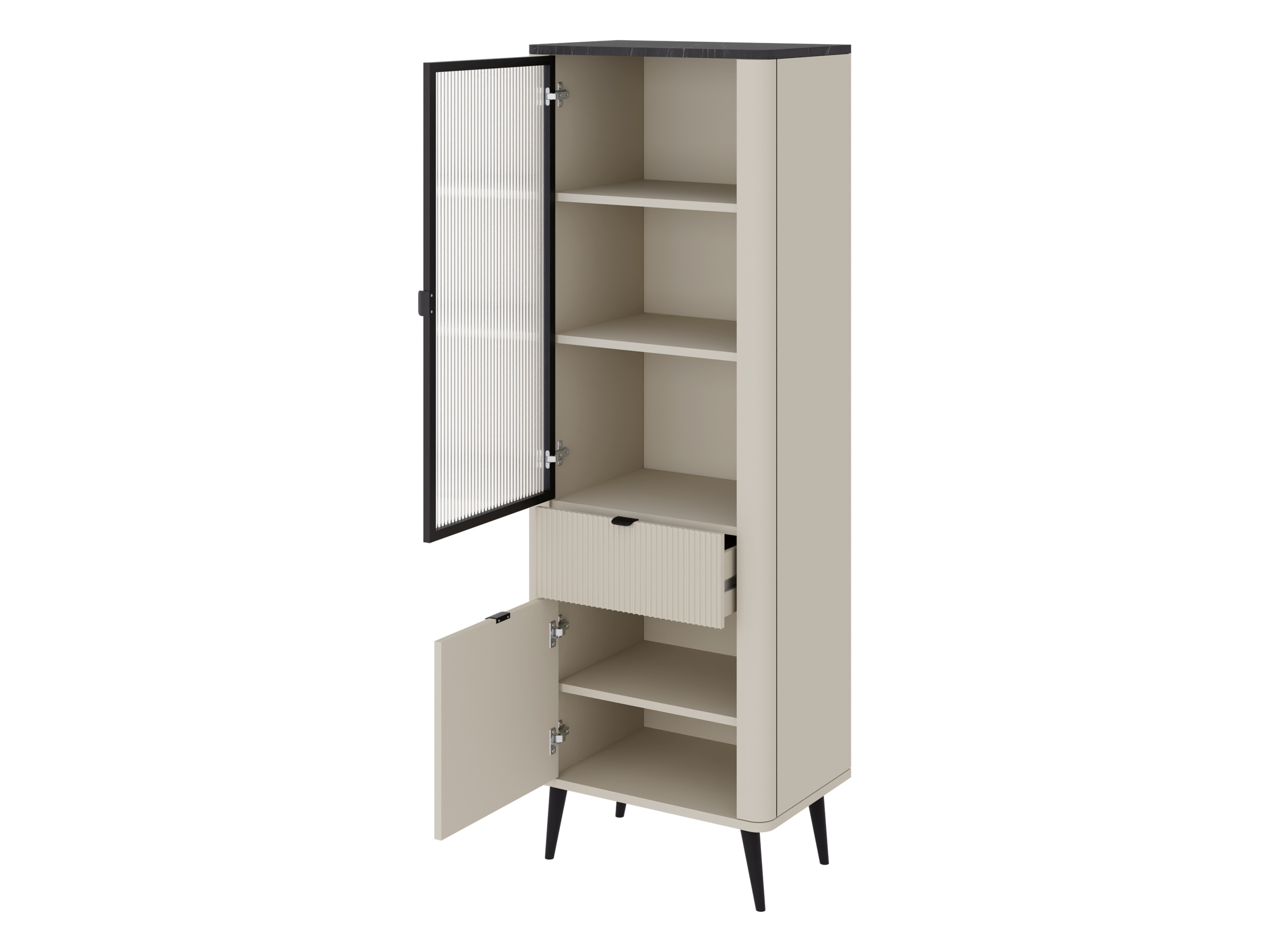 Bookcase Lufela 102 (Cashmere + Grey marble)