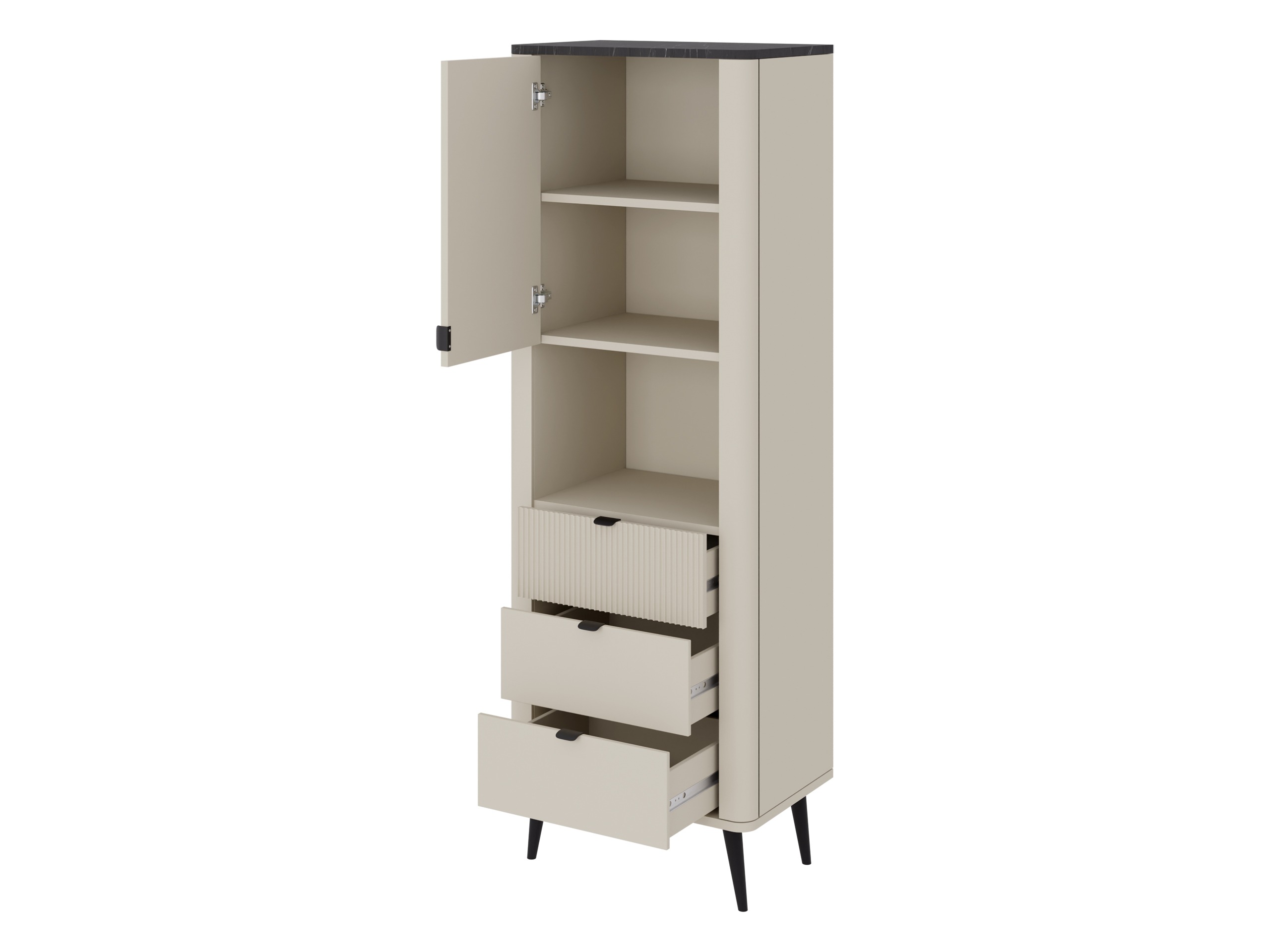 Bookcase Lufela 103 (Cashmere + Grey marble)