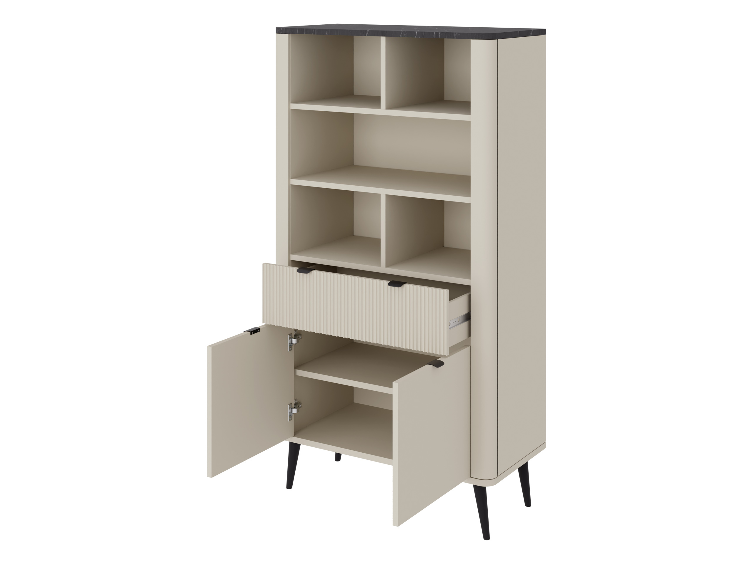 Bookcase Lufela 108 (Cashmere + Grey marble)