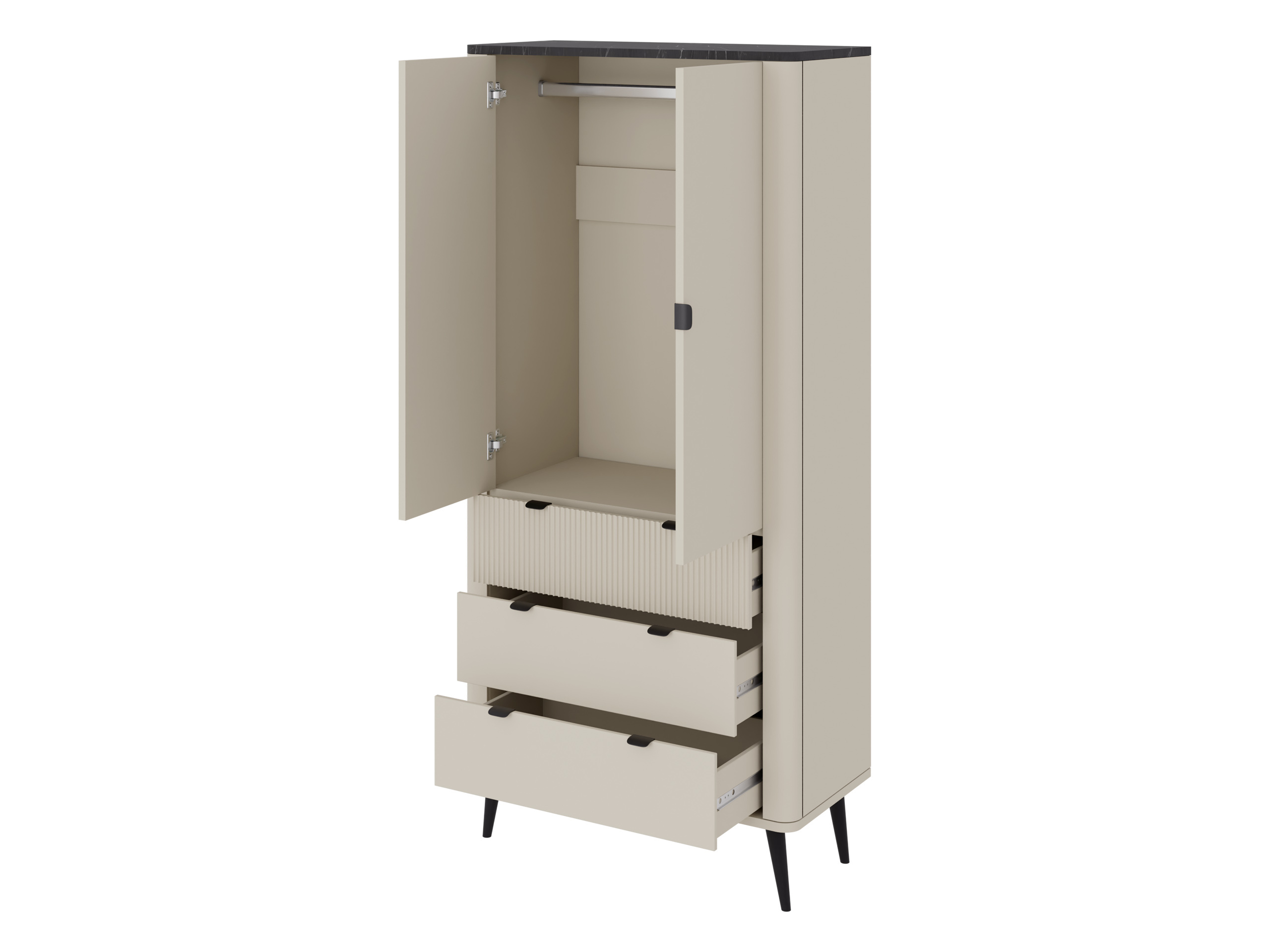Wardrobe Lufela 100 (Cashmere + Walnut)