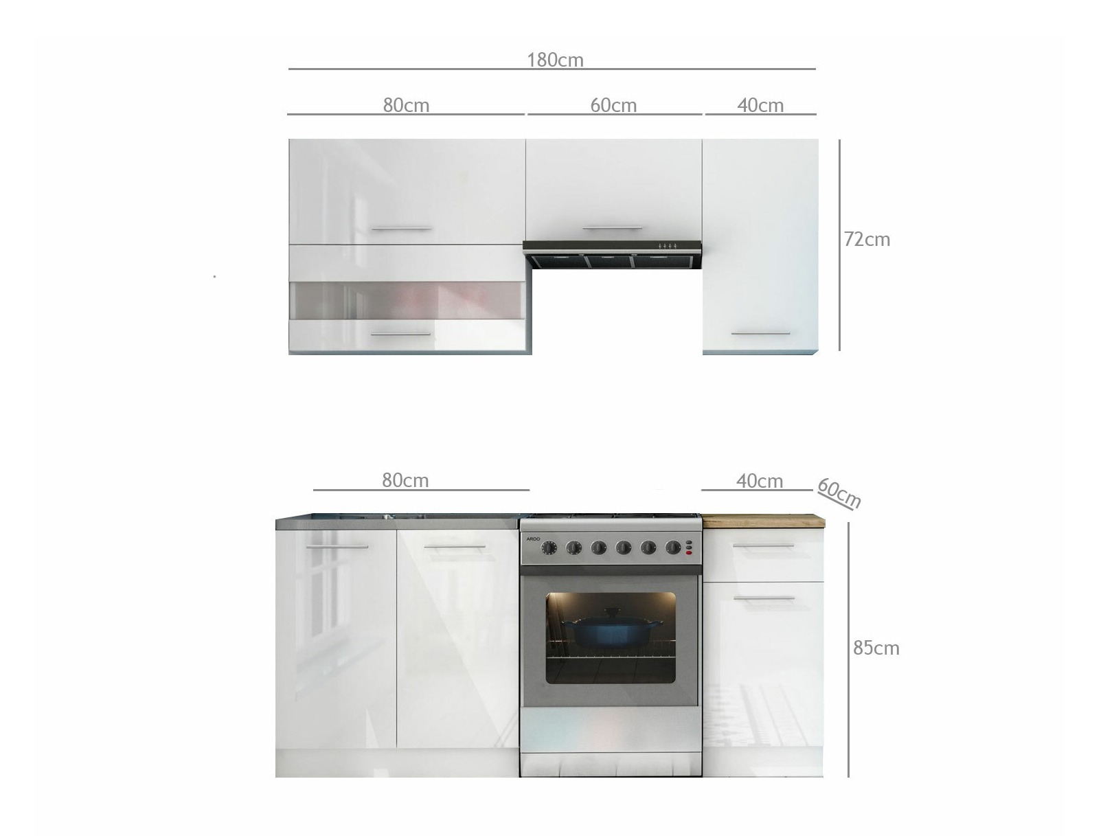 Modular kitchen set Tiffa White 113