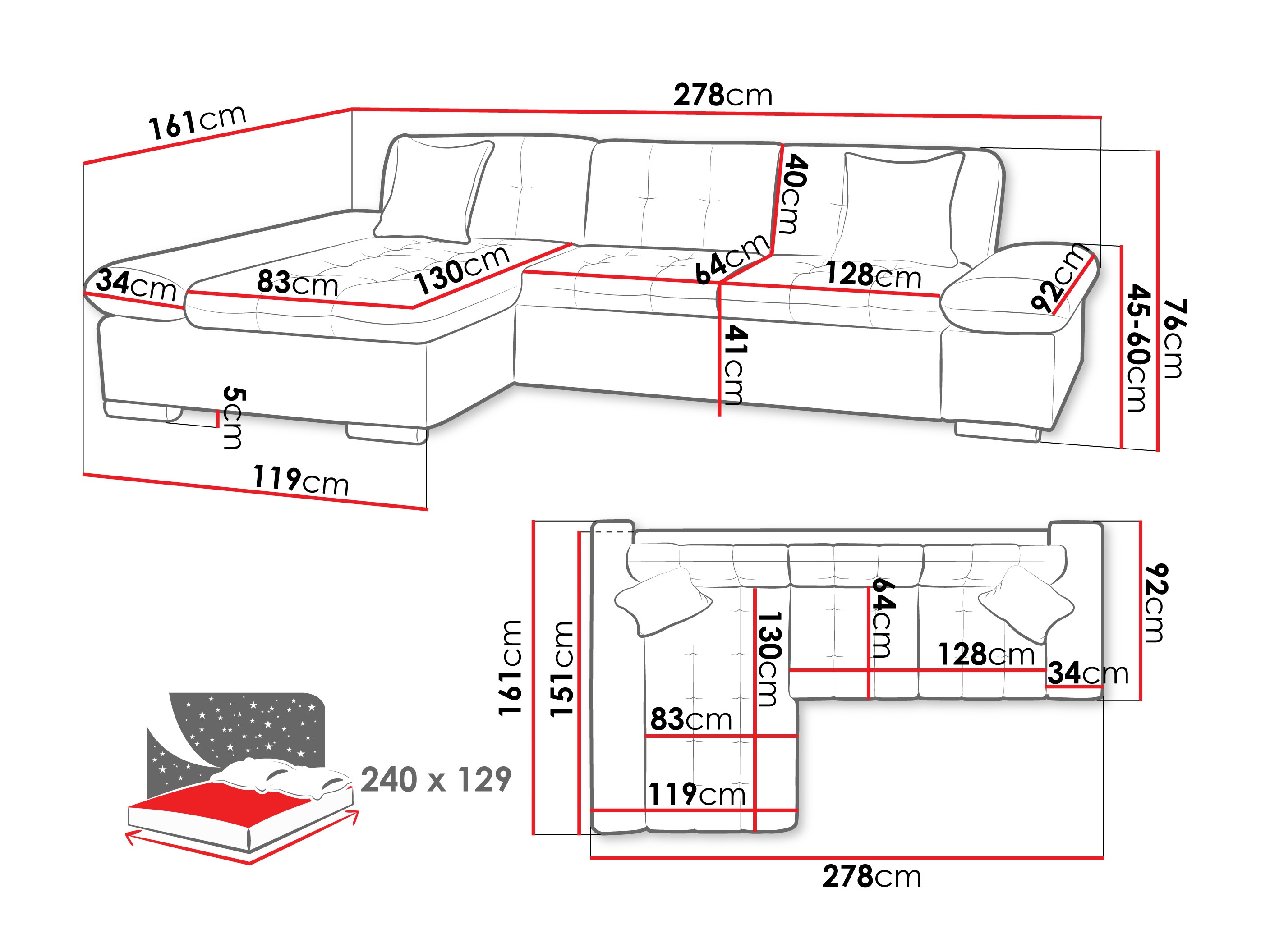 Corner sofa Comfivo Sanitas II (Corbett 78)