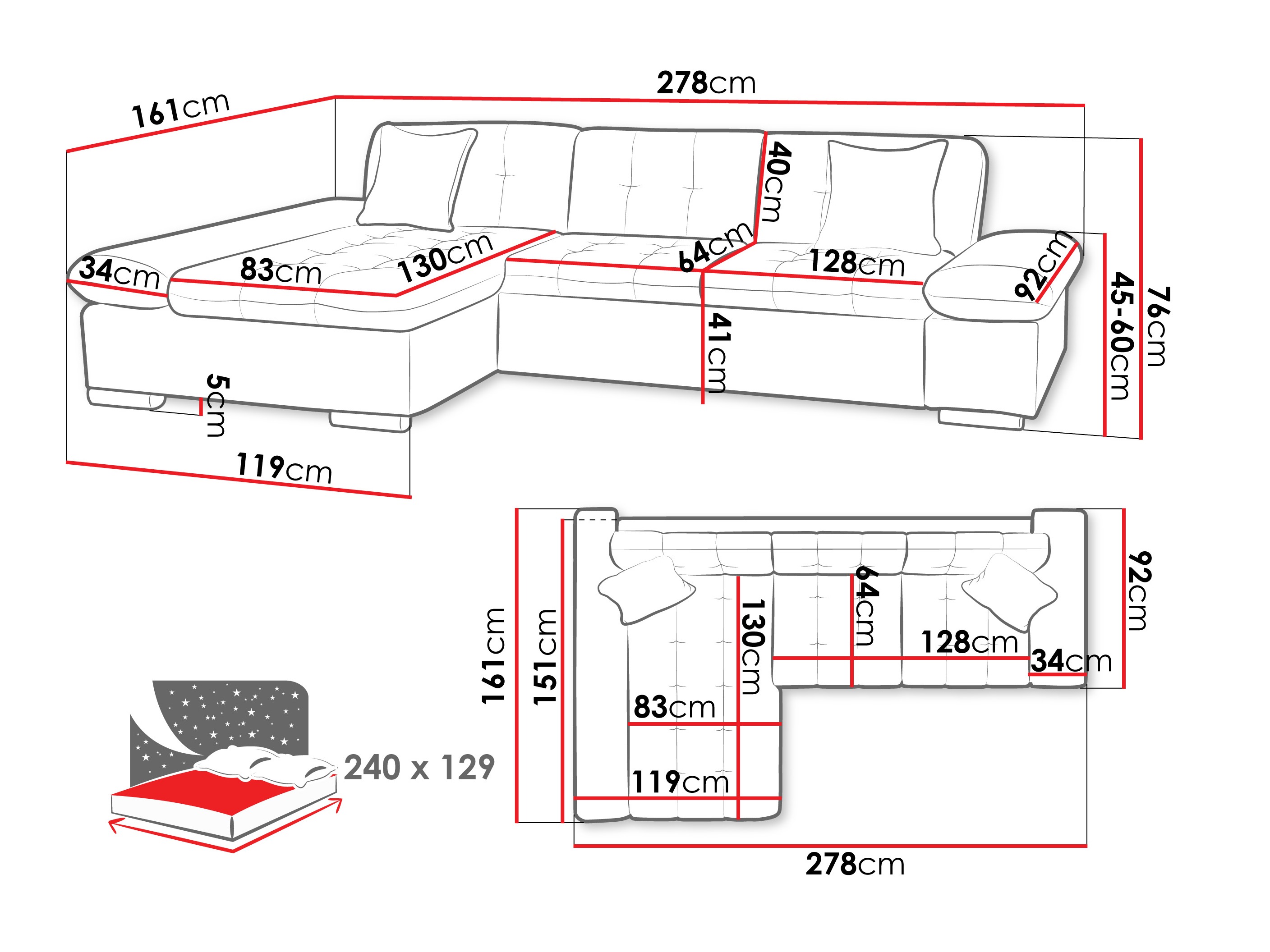 Corner sofa Comfivo Sanitas II (Maya 07 + Maya 02)