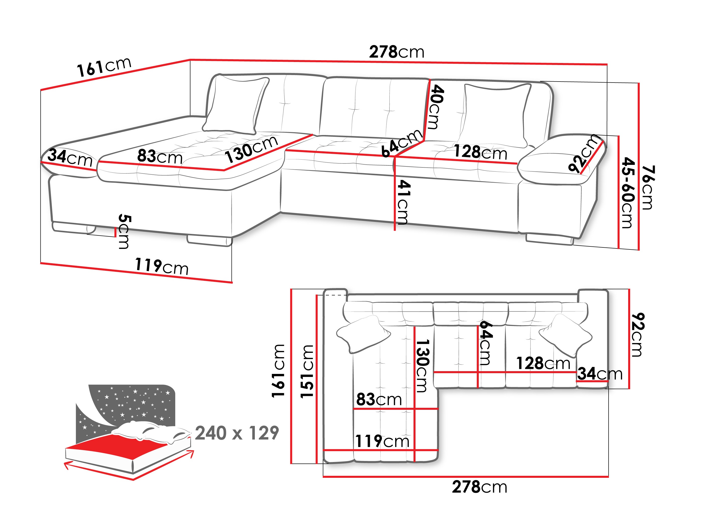Corner sofa Comfivo Sanitas II (Maya 07 + Maya 02)