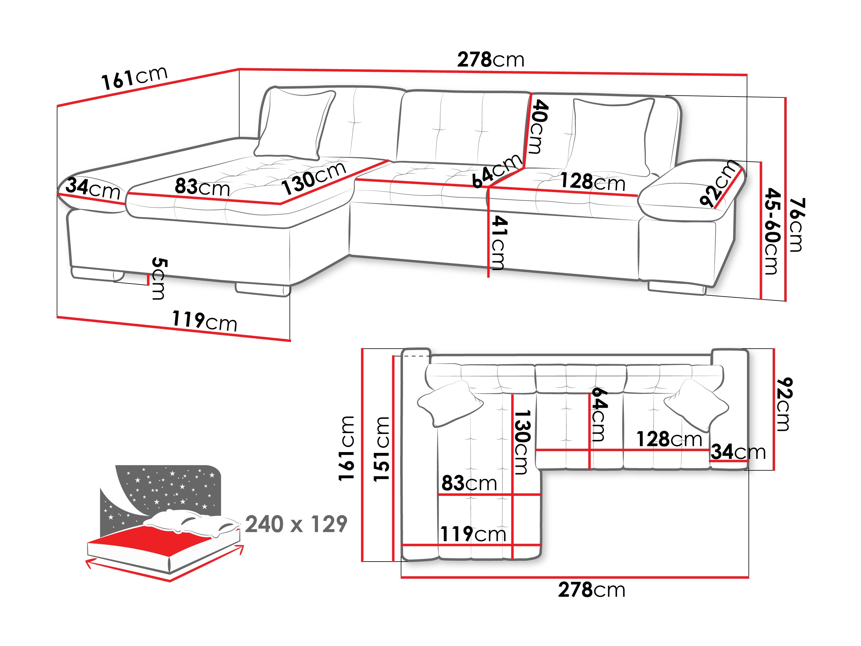 Corner sofa Comfivo Sanitas II (Maya 09 + Maya 20)