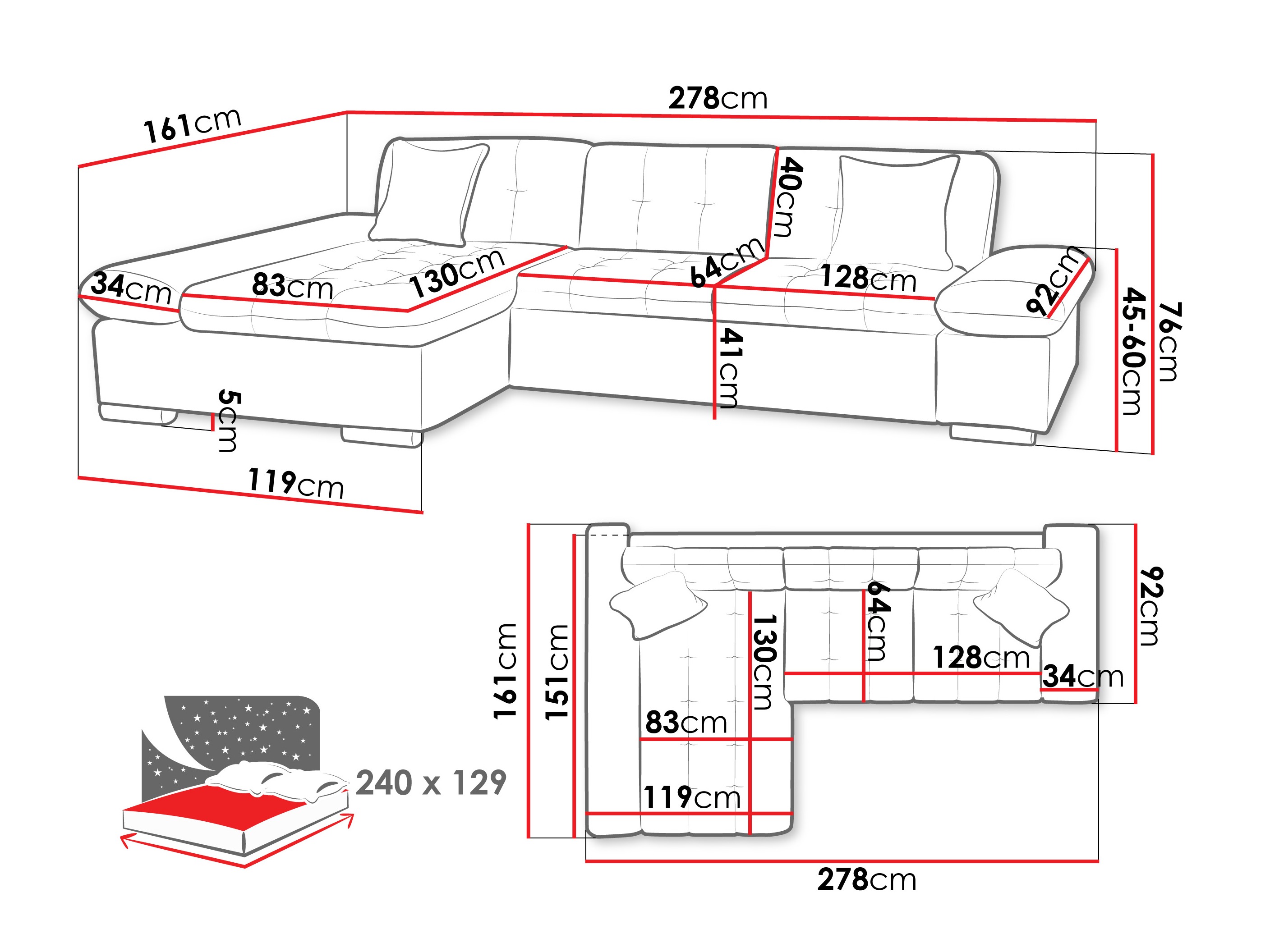 Corner sofa Comfivo Sanitas II (Piano 02)