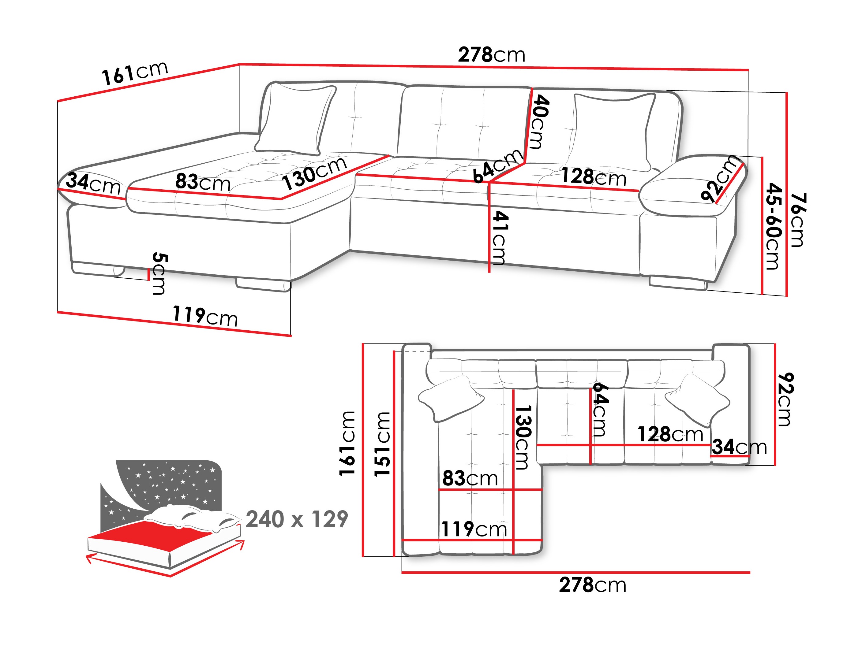 Corner sofa Comfivo Sanitas II (Piano 02)