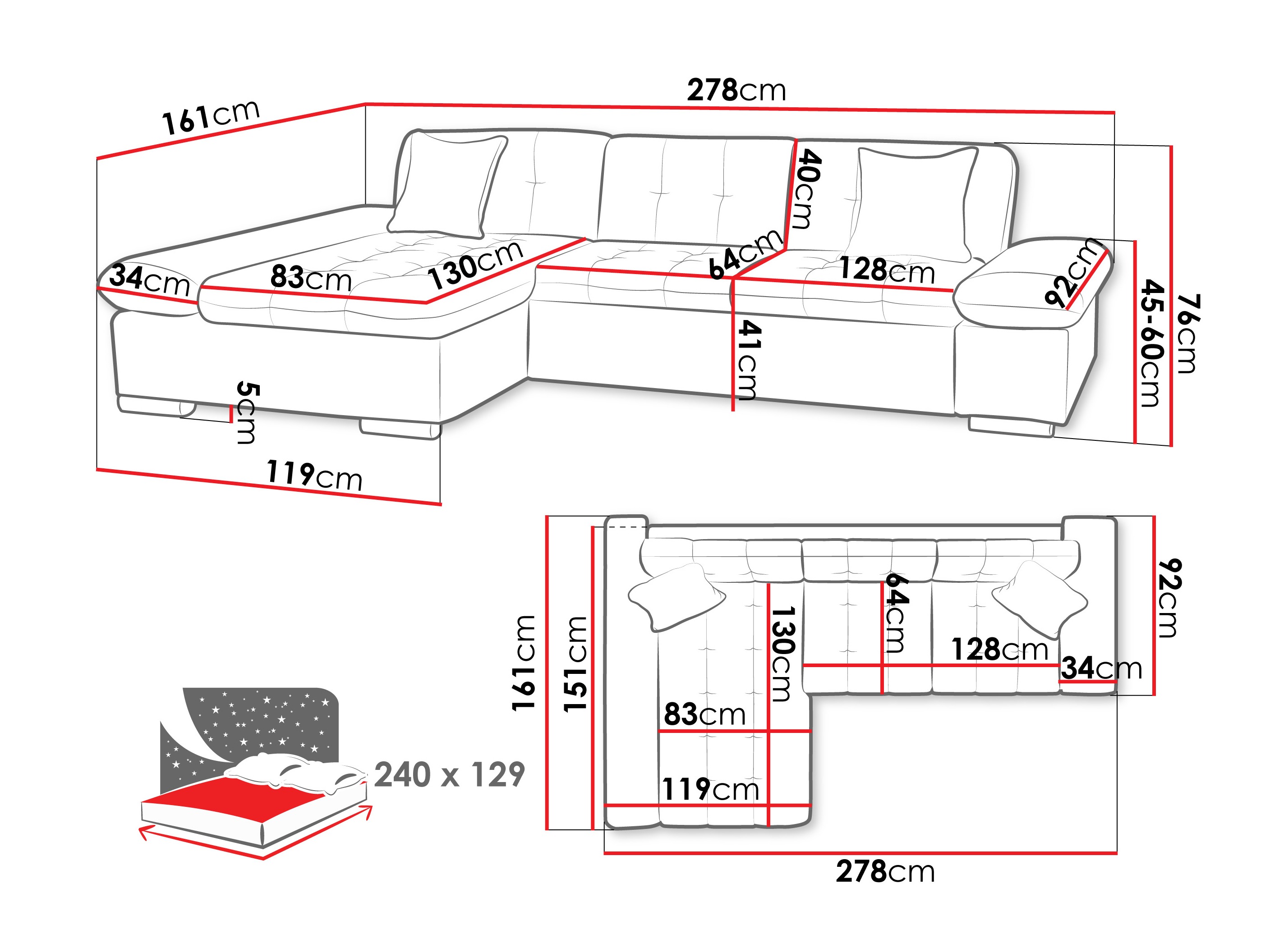 Corner sofa Comfivo Sanitas II (Piano 17)