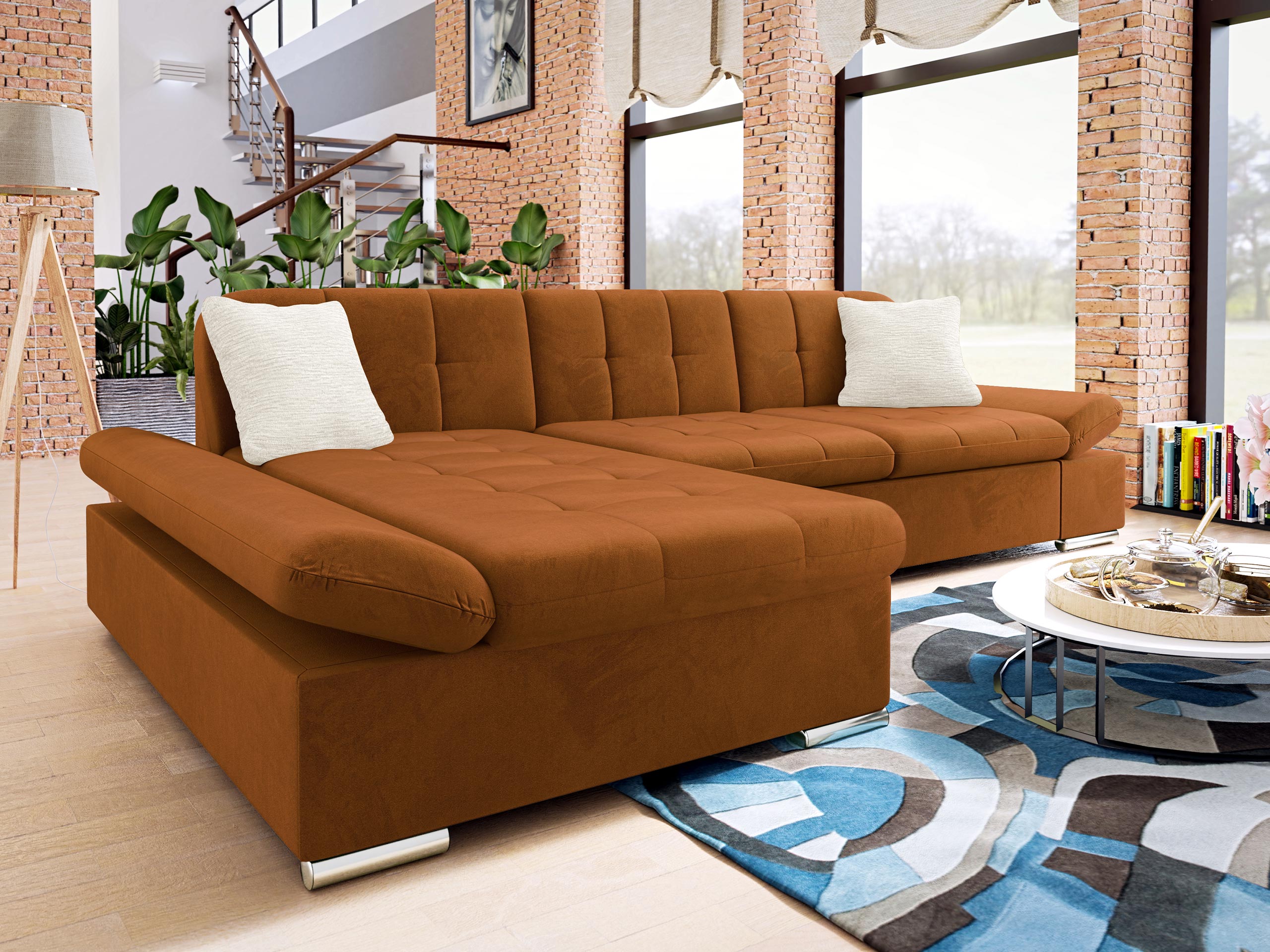Corner sofa Comfivo Sanitas II (Piano 21 + Mokka 03)