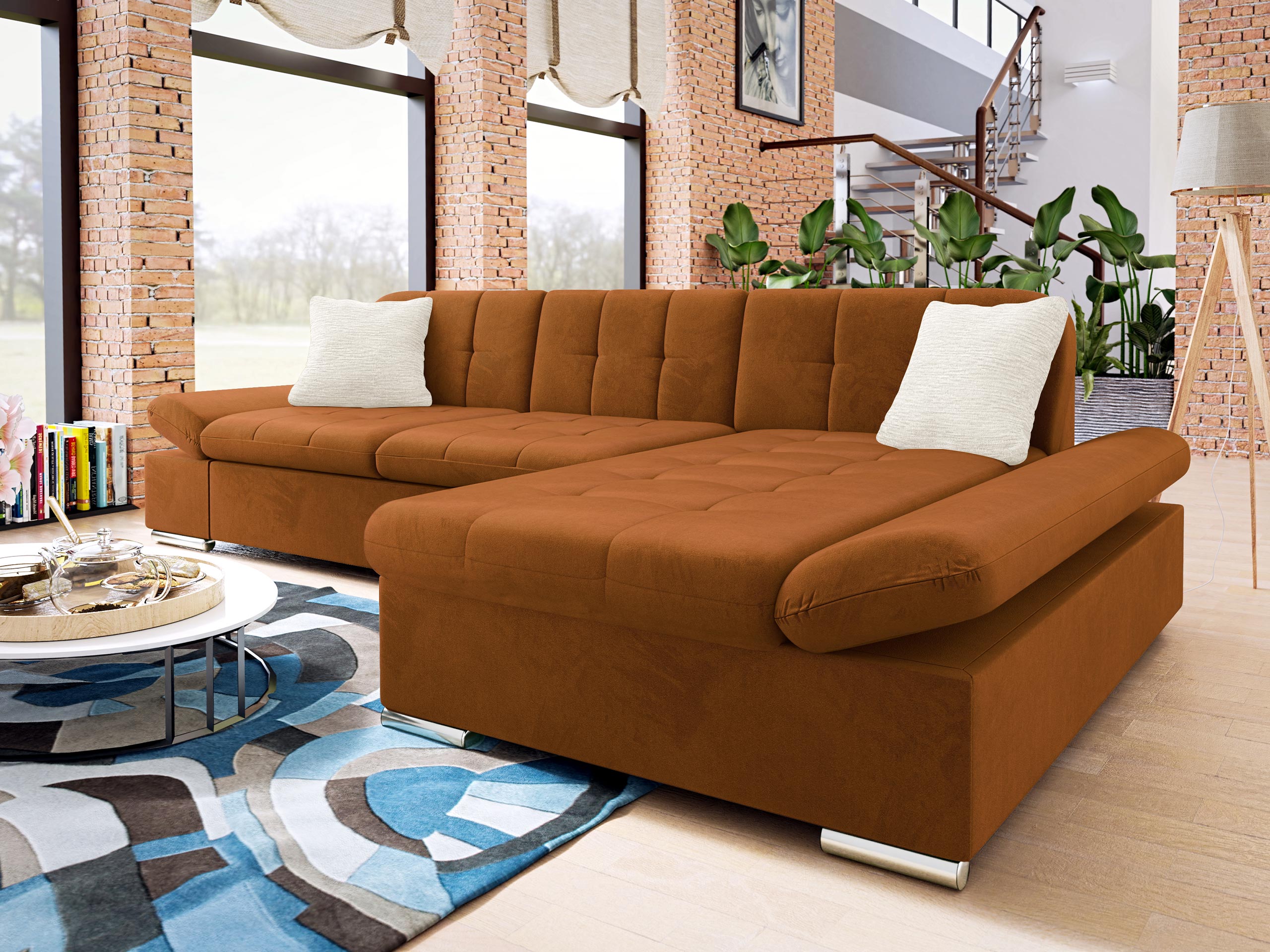 Corner sofa Comfivo Sanitas II (Piano 21 + Mokka 03)