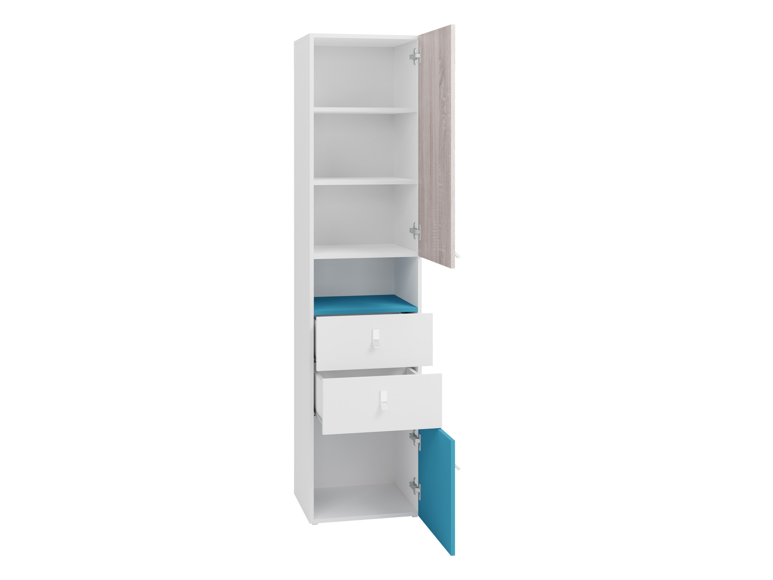 Bookcase Camteso 102 (Black + Oak + Beige)