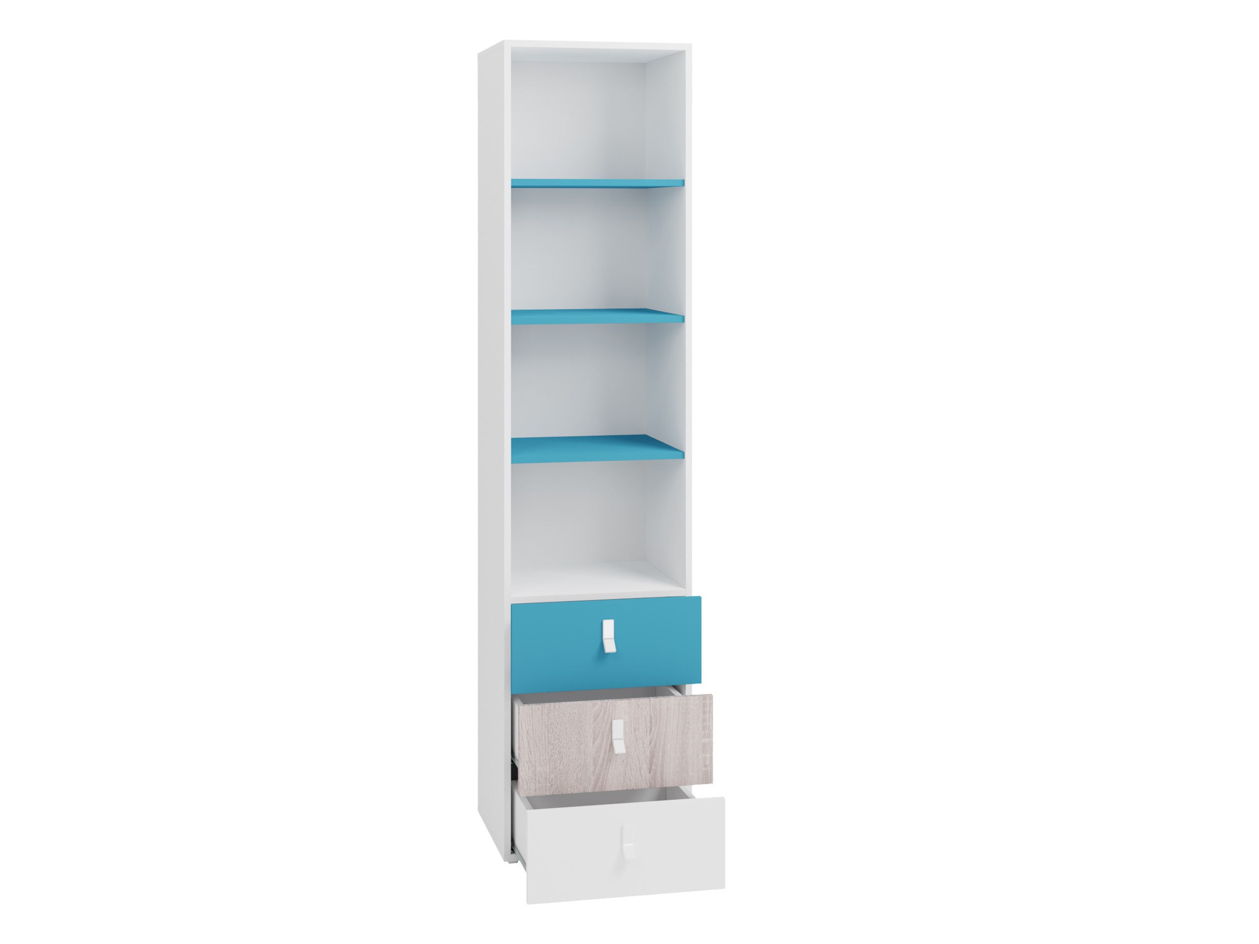 Bookcase Camteso 104 (Black + Oak + Beige)