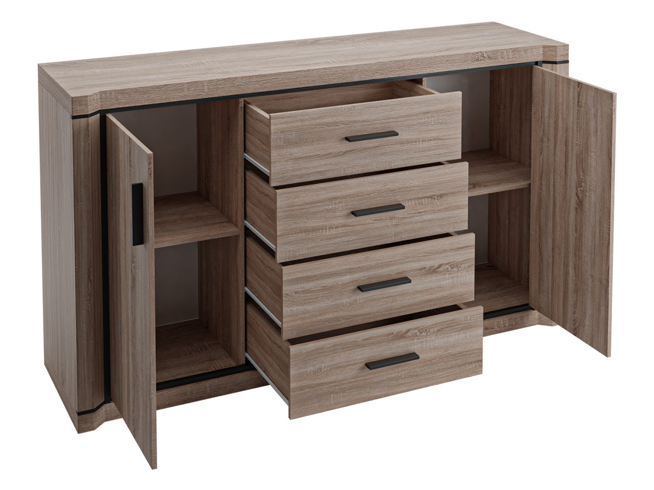 Chest of drawers Lorelie 100 (Sonoma oak)