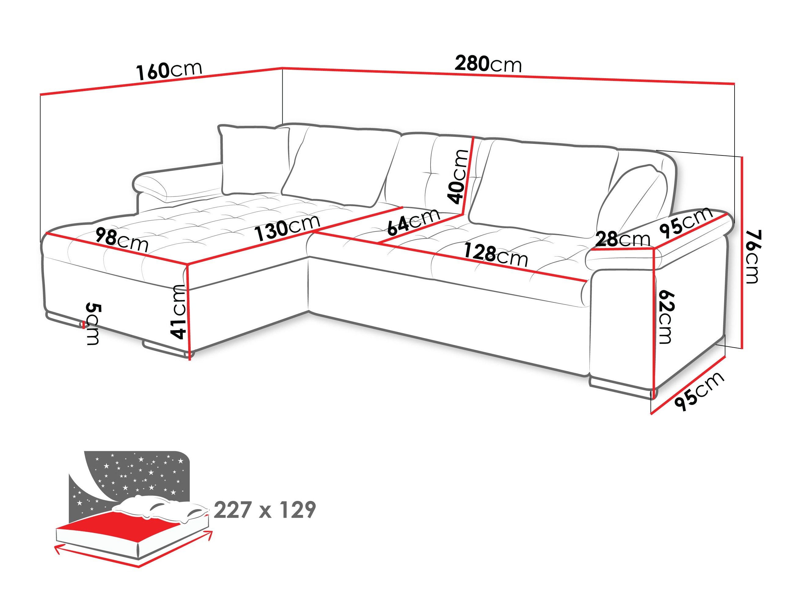 Corner sofa Comfivo Mica II (Corbett 21)