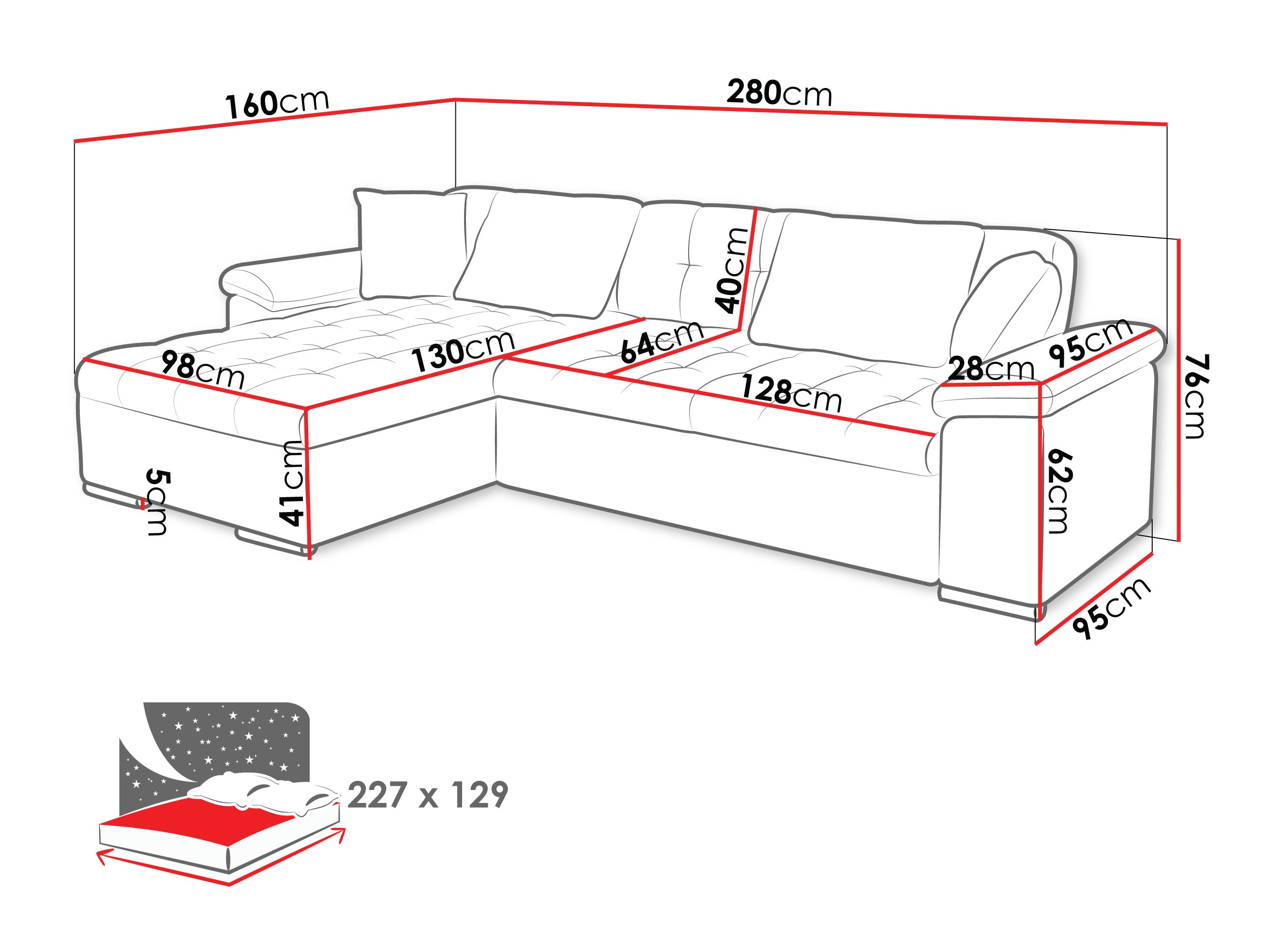 Corner sofa Comfivo Mica II (Corbett 82)