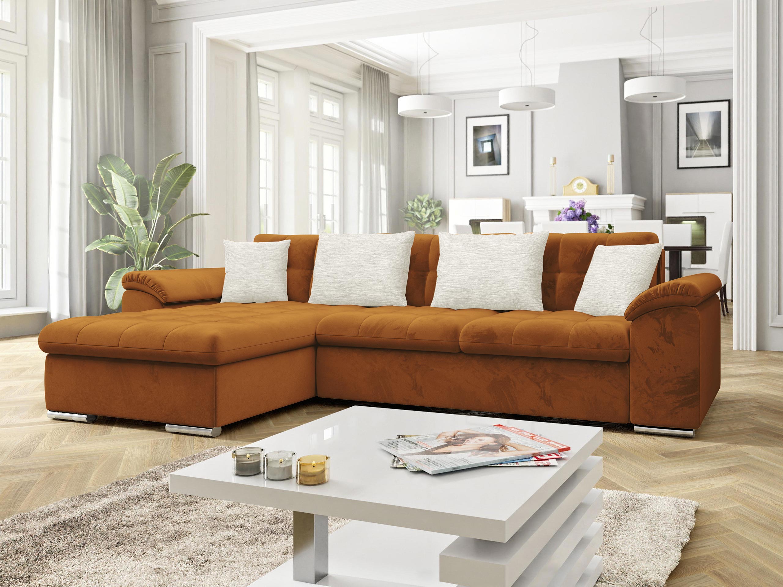 Corner sofa Comfivo Mica II (Piano 21 + Mokka 03)