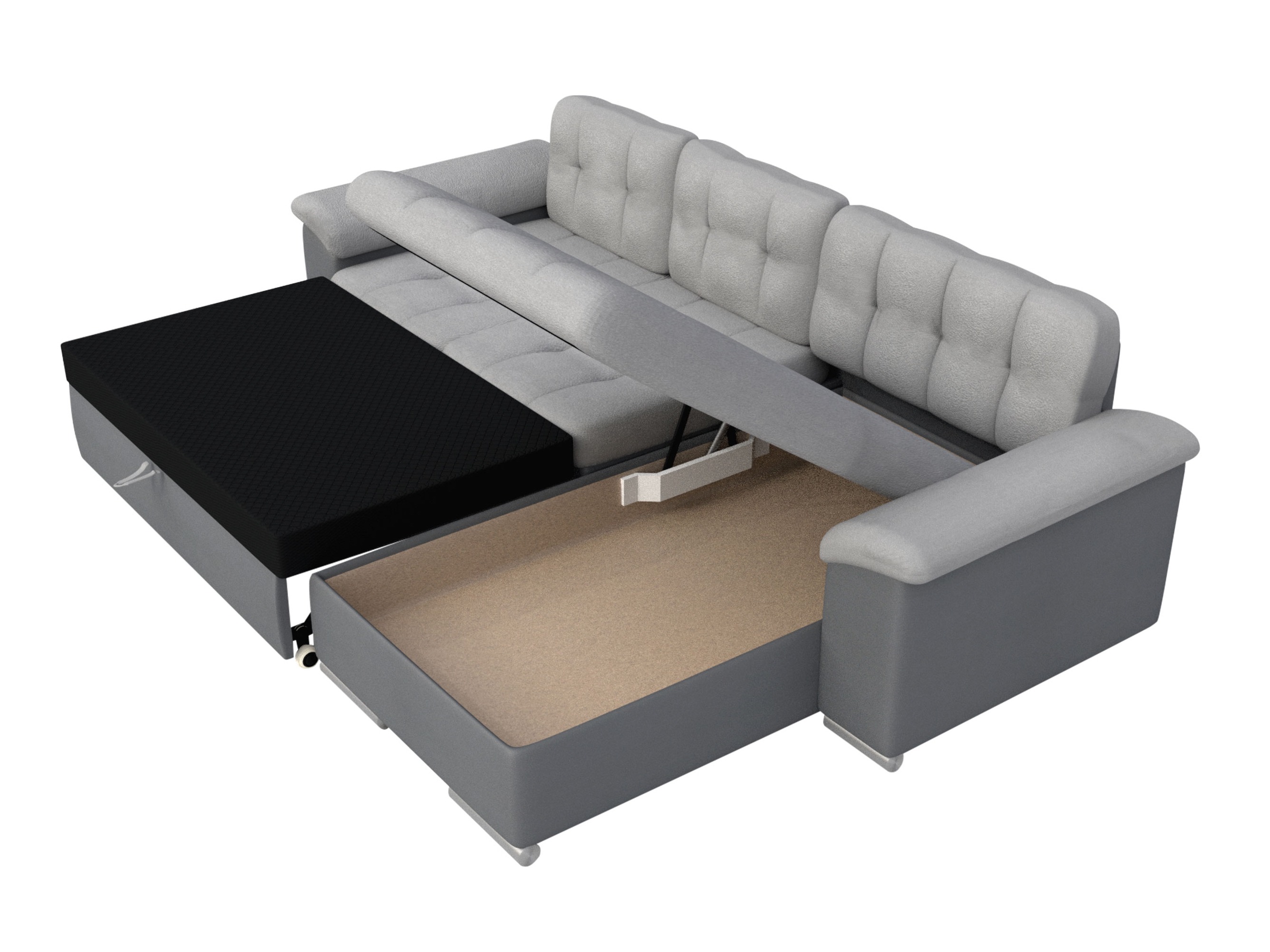 Corner sofa Comfivo Mica II (Piano 21 + Mokka 03)