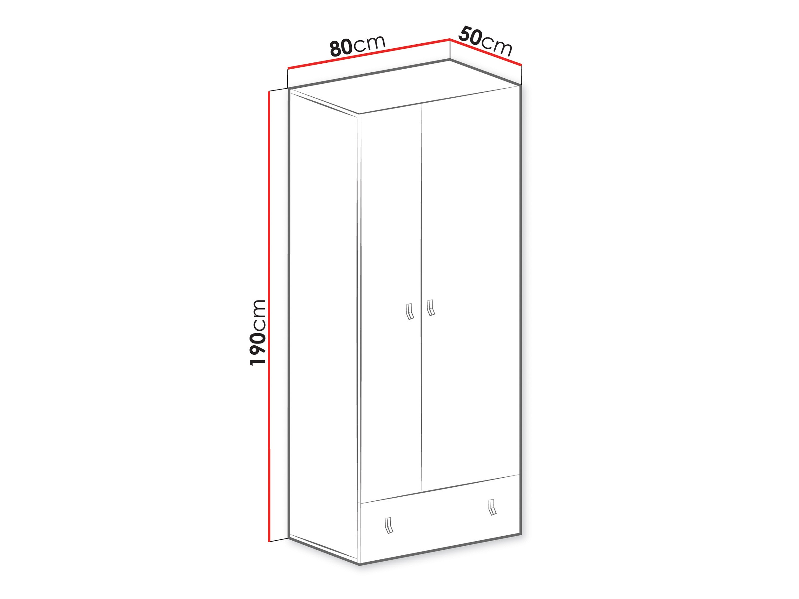 Wardrobe Camteso 101 (White + Oak + Turquoise)
