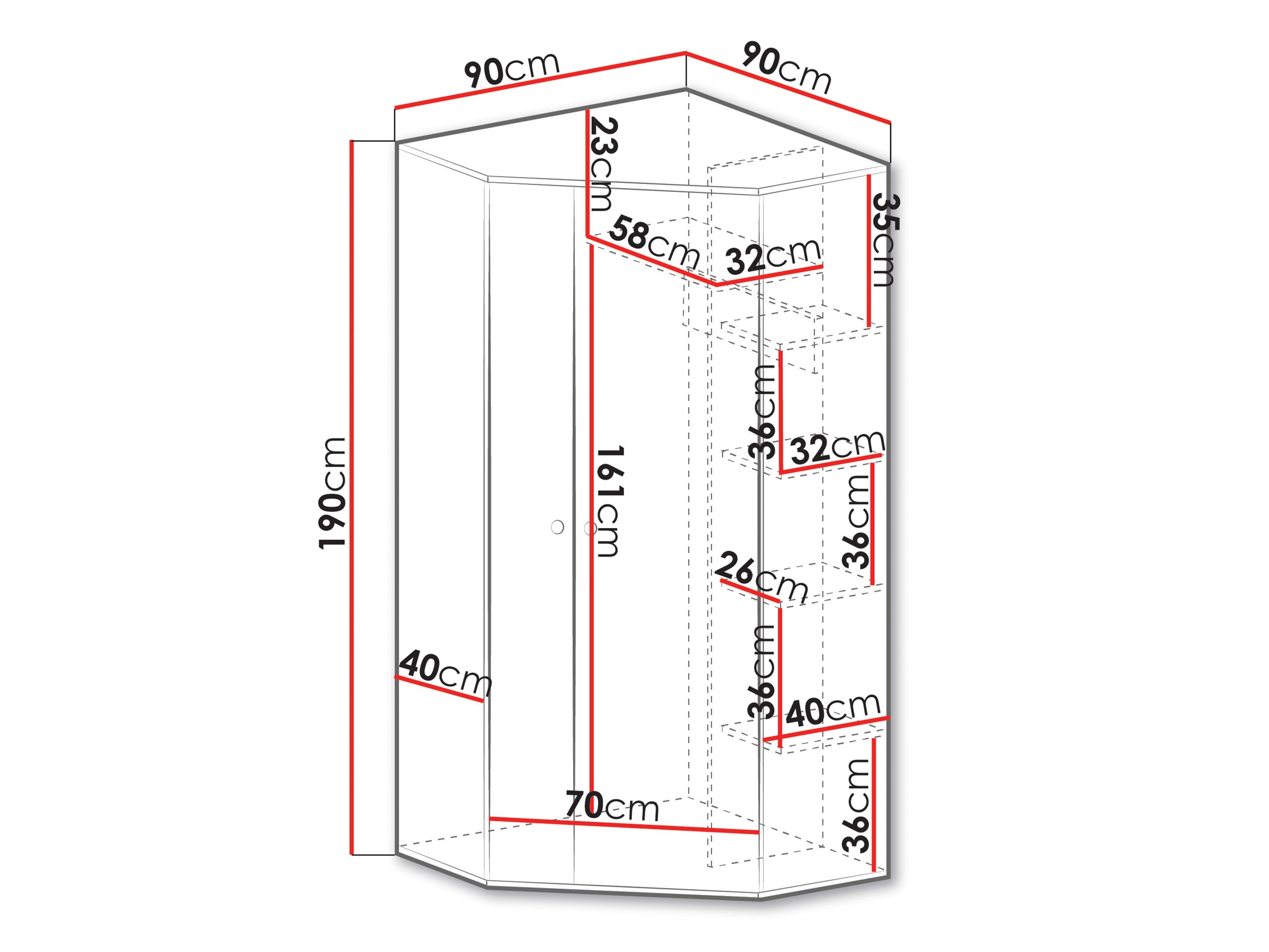 Corner wardrobe Tesmonu 101