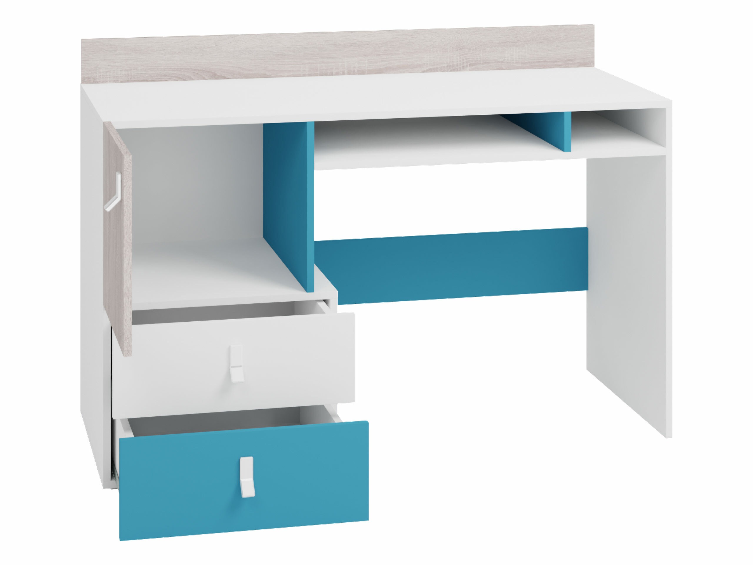 Desk Camteso 107 (Black + Oak + Beige)