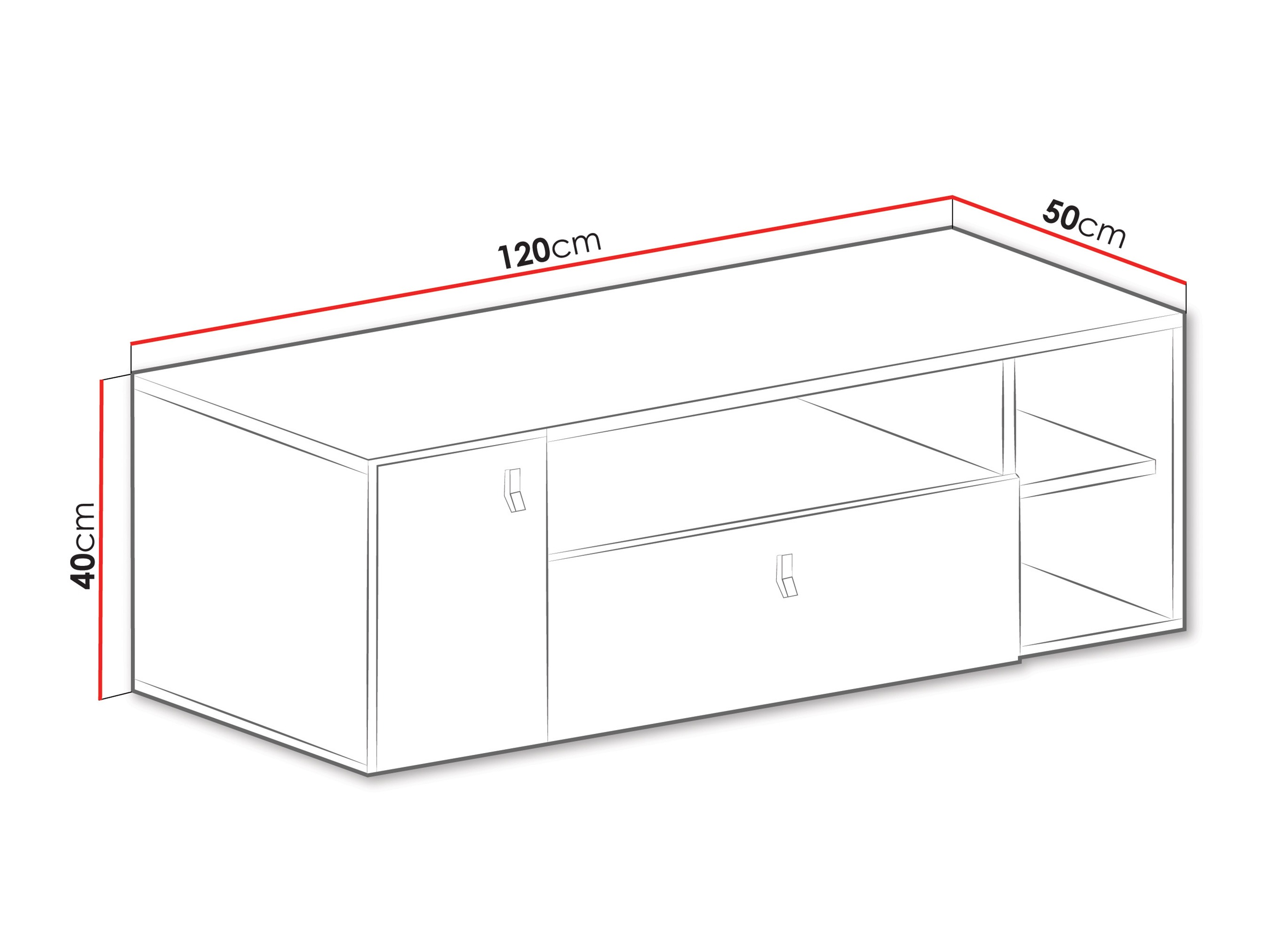 TV stand Camteso 108 (Black + Oak + Beige)