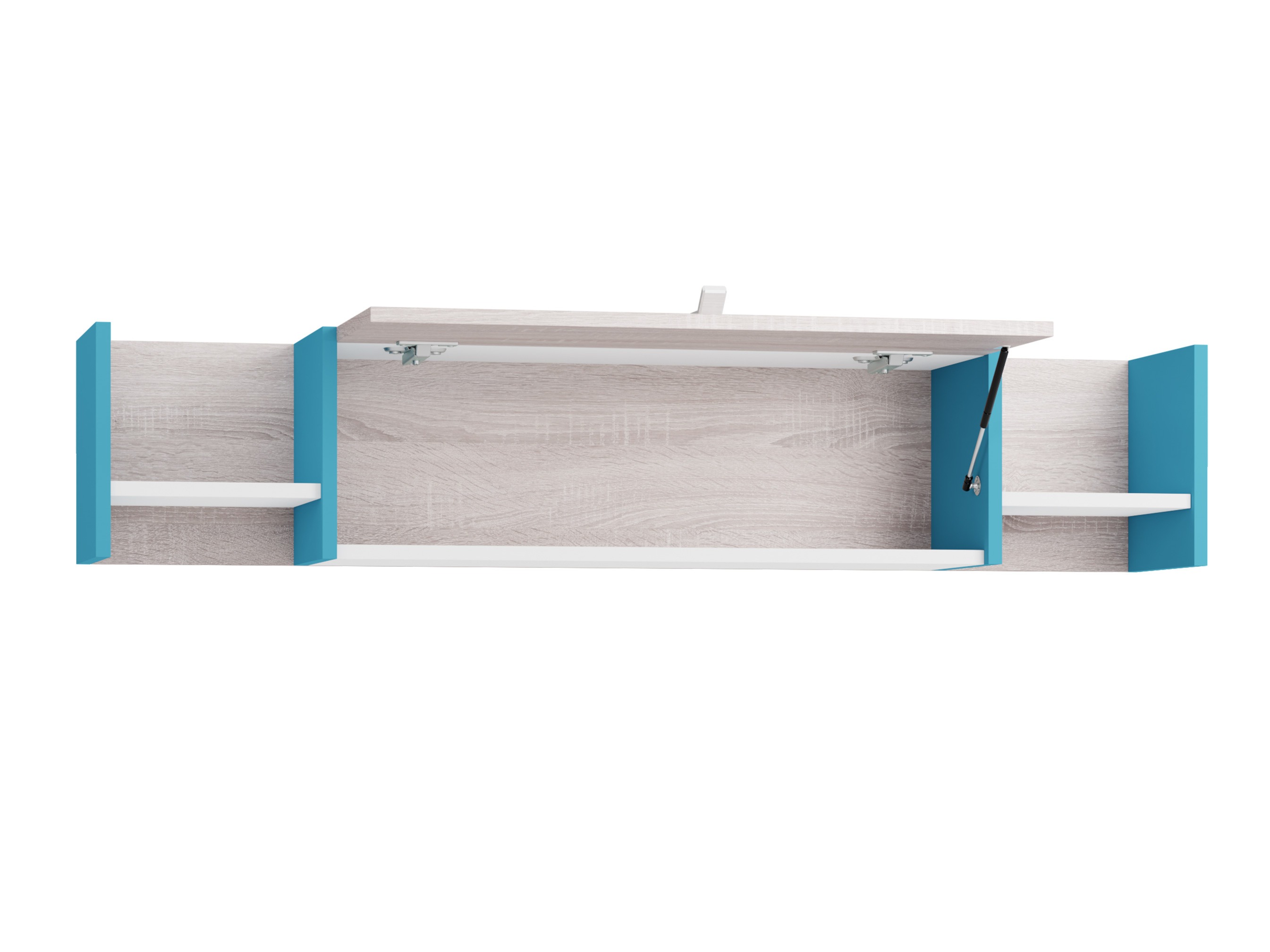 Wall shelf Camteso 110 (White + Oak + Turquoise)