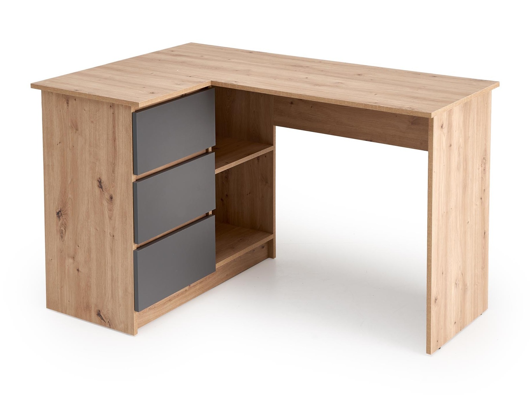 Corner desk Houston 1950 (Graphite + Artisan oak)