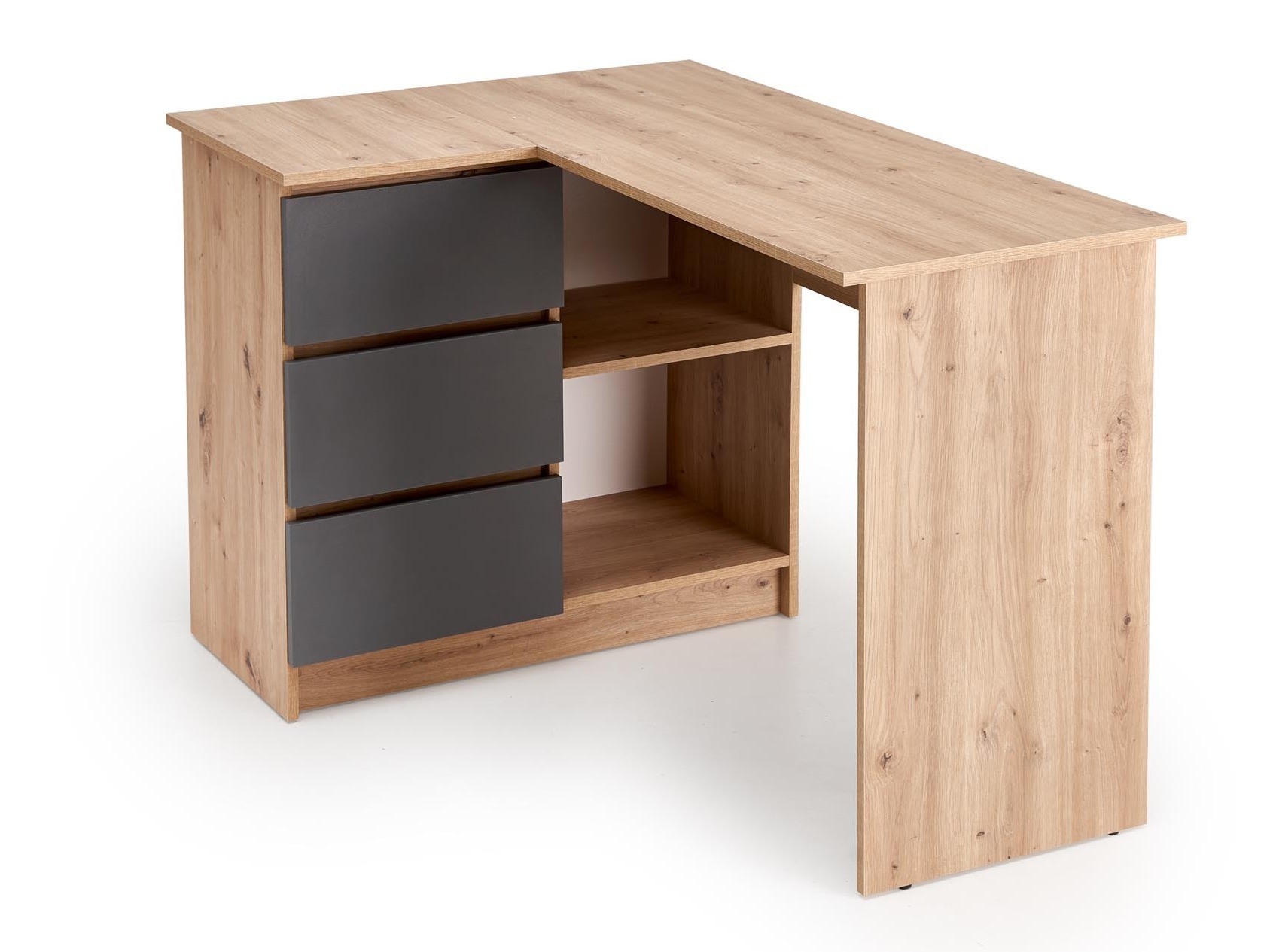 Corner desk Houston 1950 (Graphite + Artisan oak)