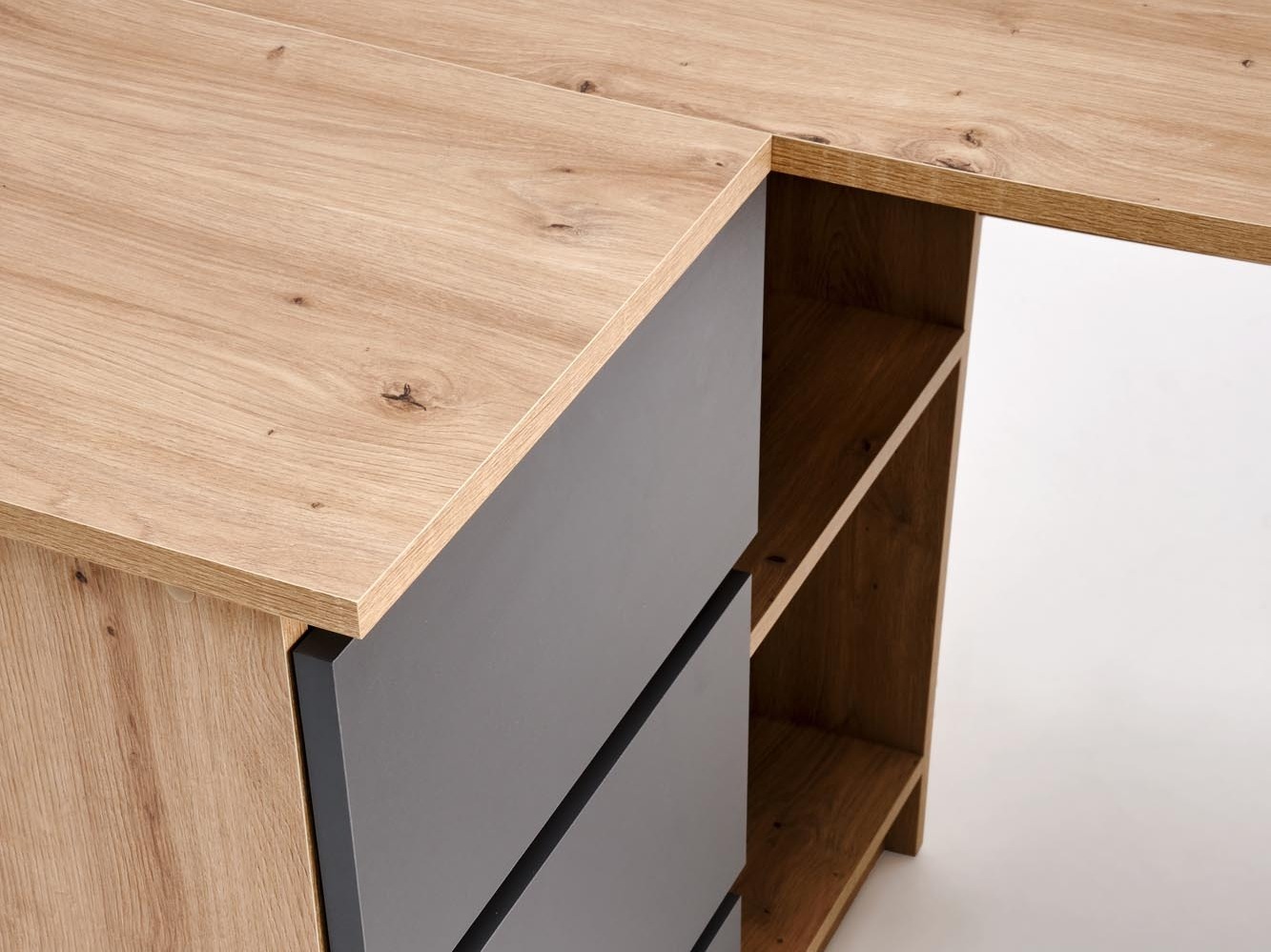 Corner desk Houston 1950 (Graphite + Artisan oak)