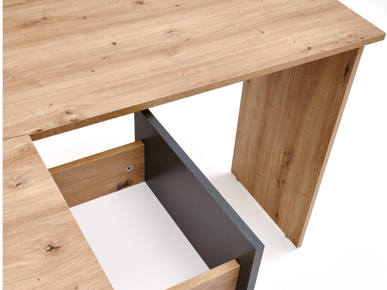 Corner desk Houston 1950 (Graphite + Artisan oak)