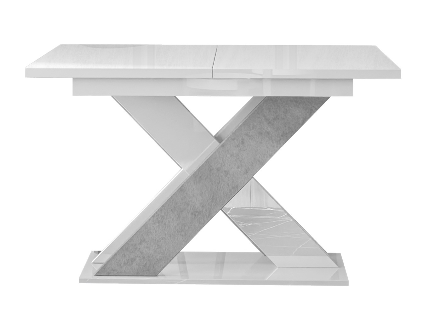 Table Goodyear 117 (Glossy white+ Concrete)