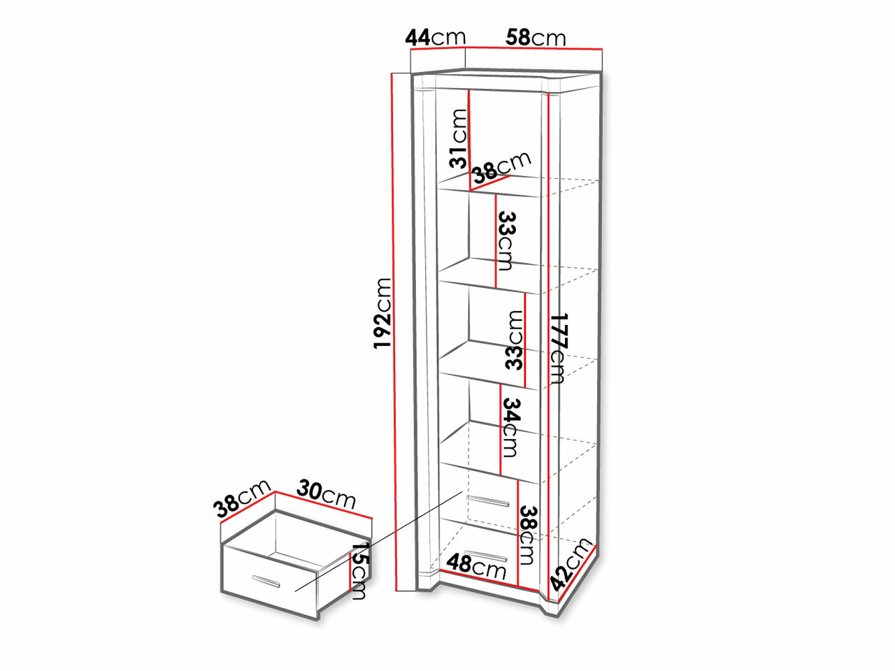 Bookcase Lorelie 115 (Sonoma oak)
