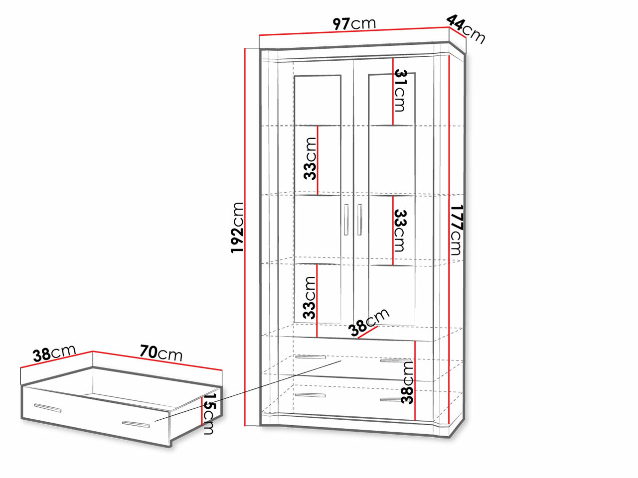 Bookcase Lorelie 116 (Trufel oak)