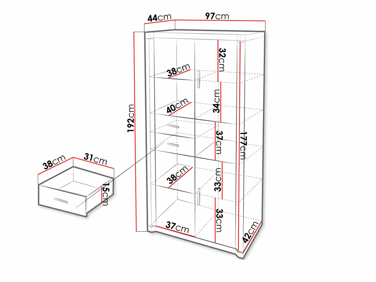Bookcase Lorelie 120 (Trufel)