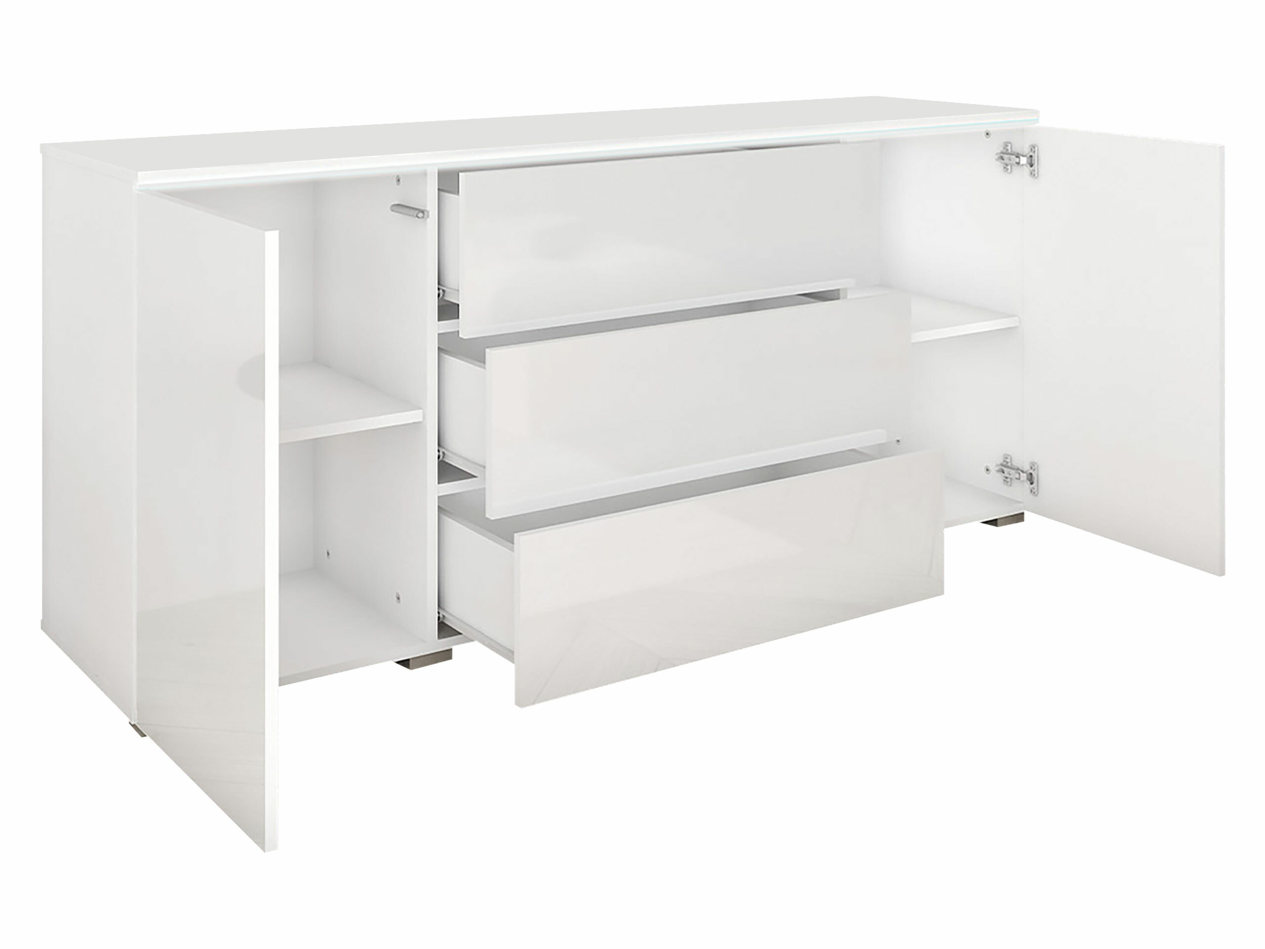 Chest of drawers Sarasota 142 (Concrete + Glossy white)