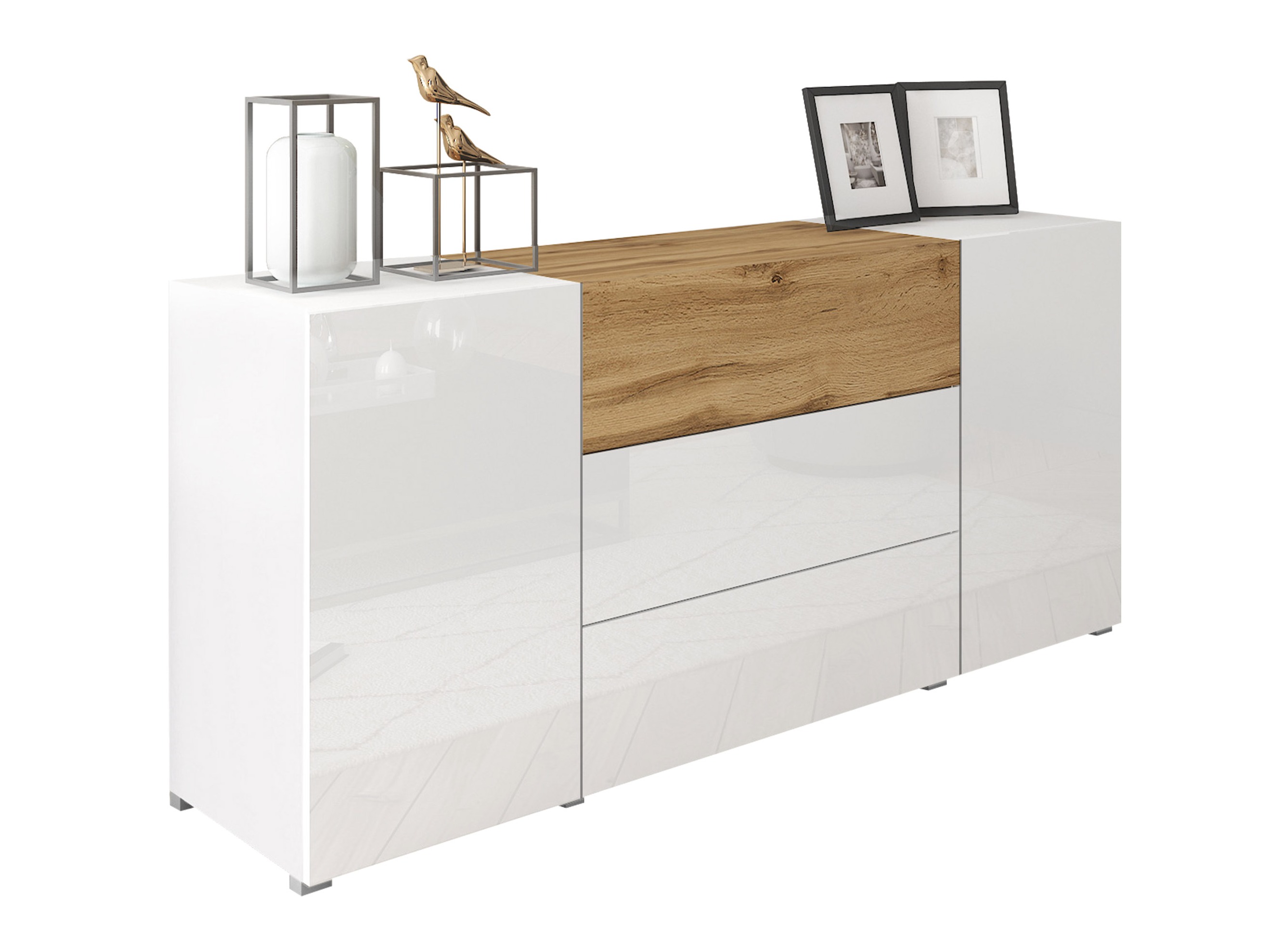 Chest of drawers Sarasota 191 (White + Wotan Oak)