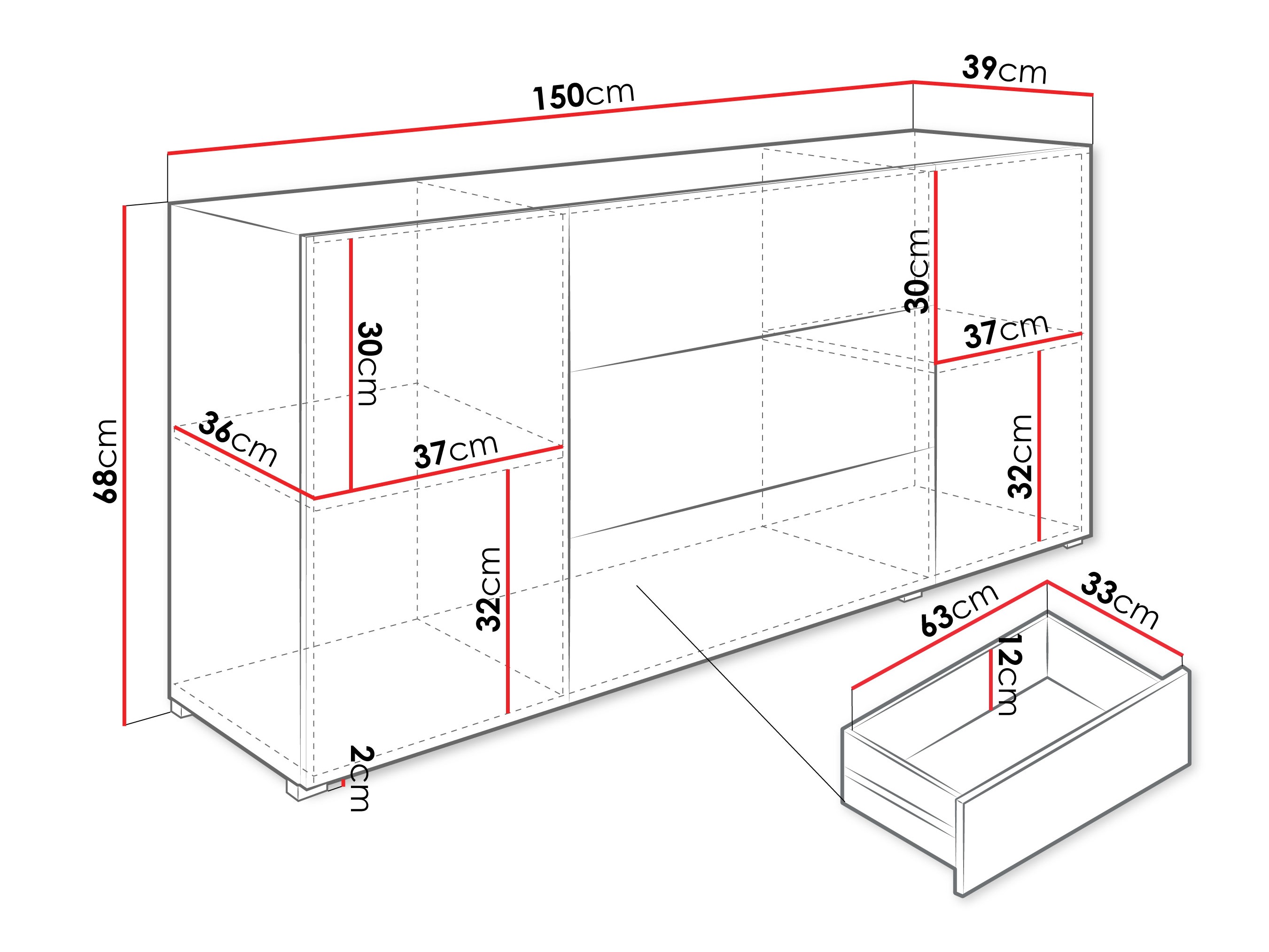 Chest of drawers Sarasota 191 (Wotan Oak + Graphite)