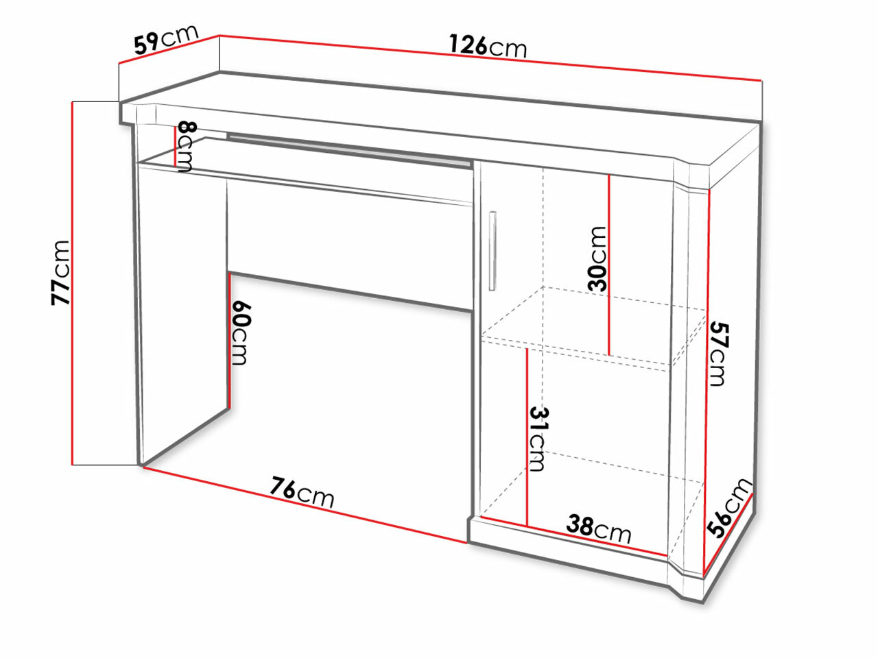 Desk Lorelie 112 (Trufel oak)