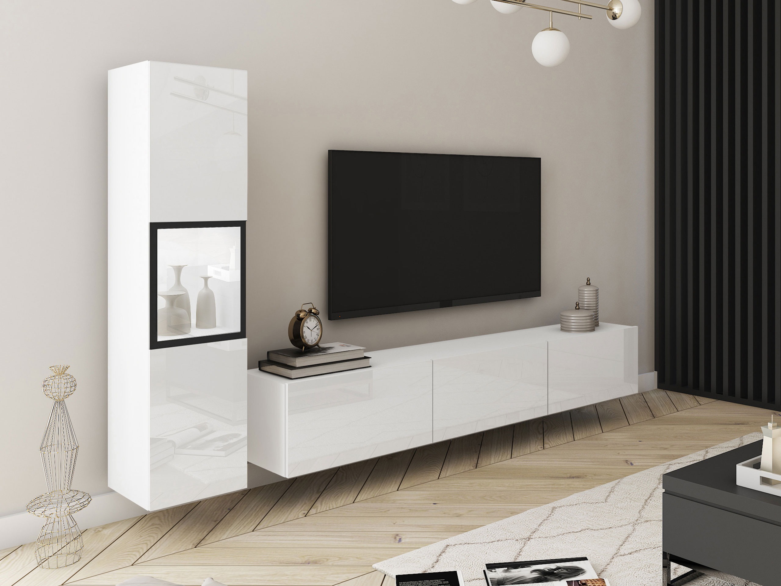 Living room set Sarasota 192 (White + Glossy white)