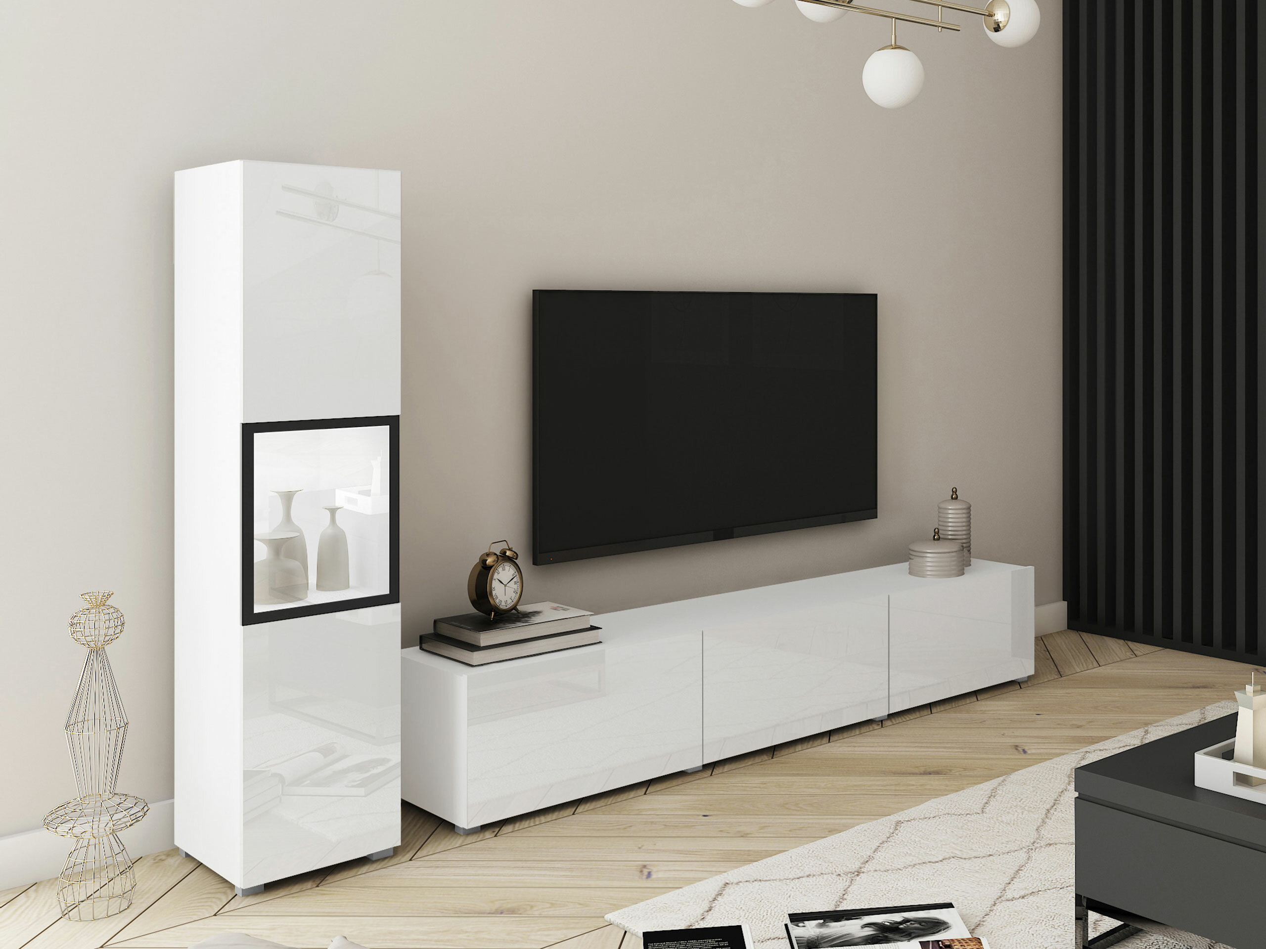 Living room set Sarasota 192 (White + Glossy white)