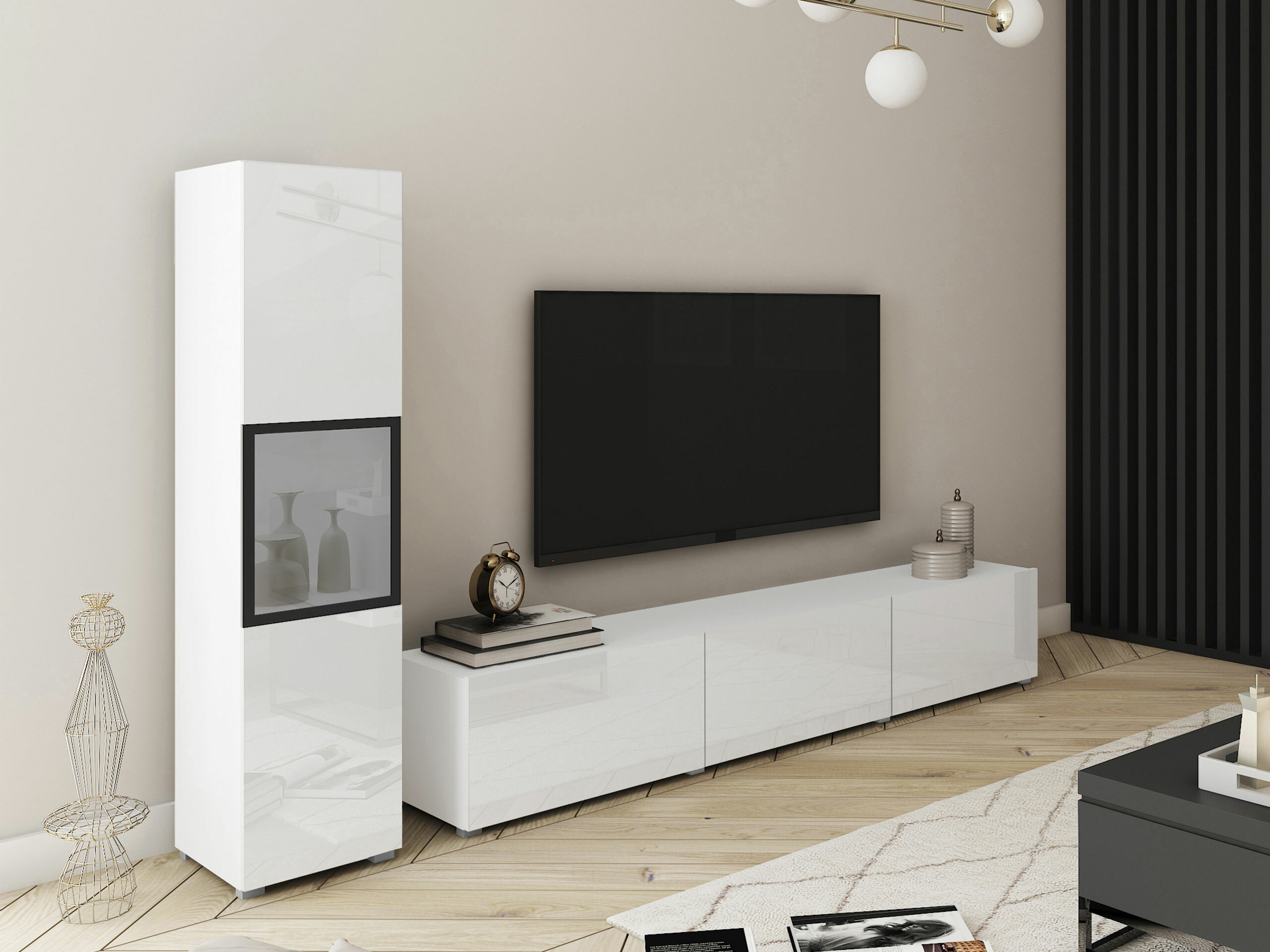 Living room set Sarasota 192 (White + Glossy white)