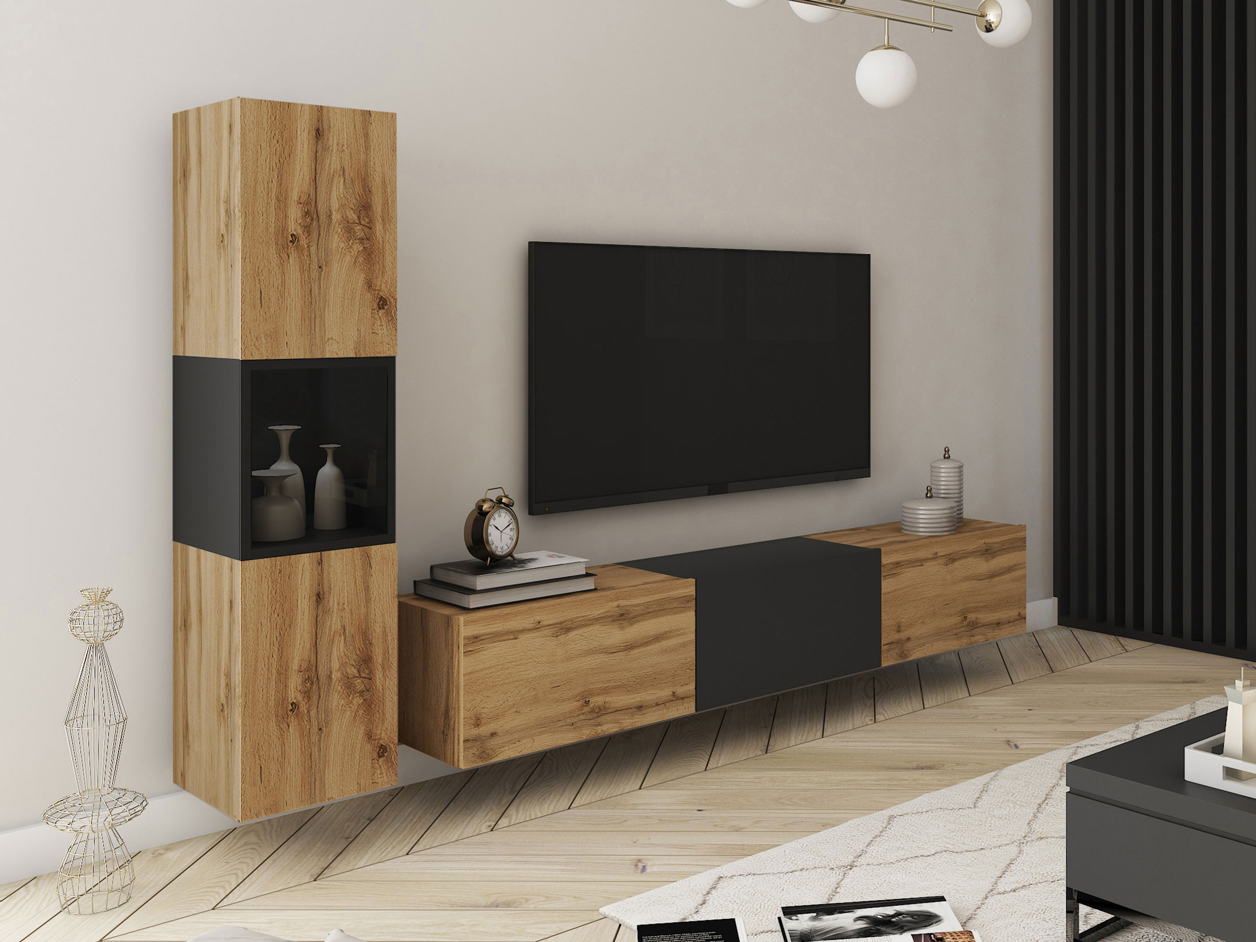 Living room set Sarasota 192 (Wotan Oak + Graphite)